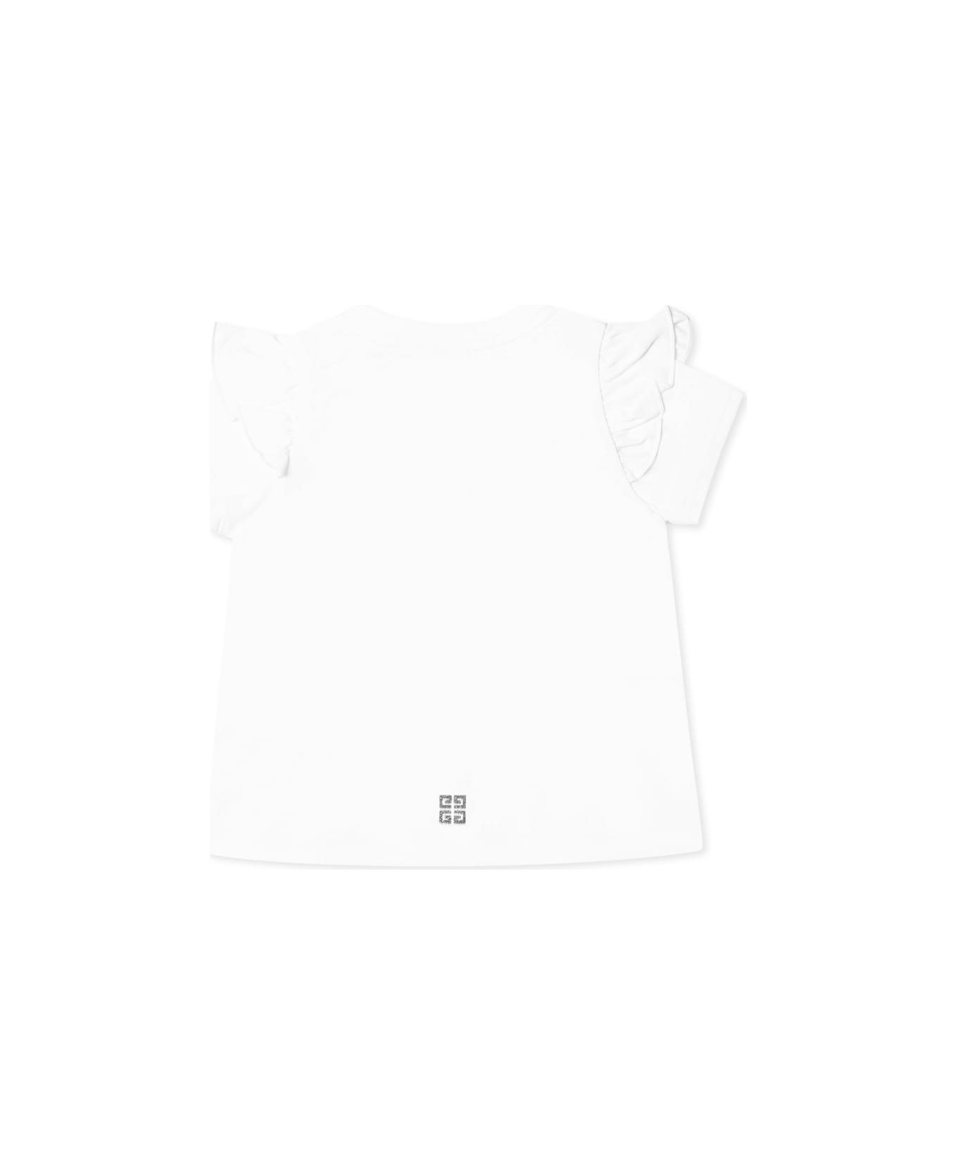 Givenchy White T-shirt For Baby Girl With Logo - White