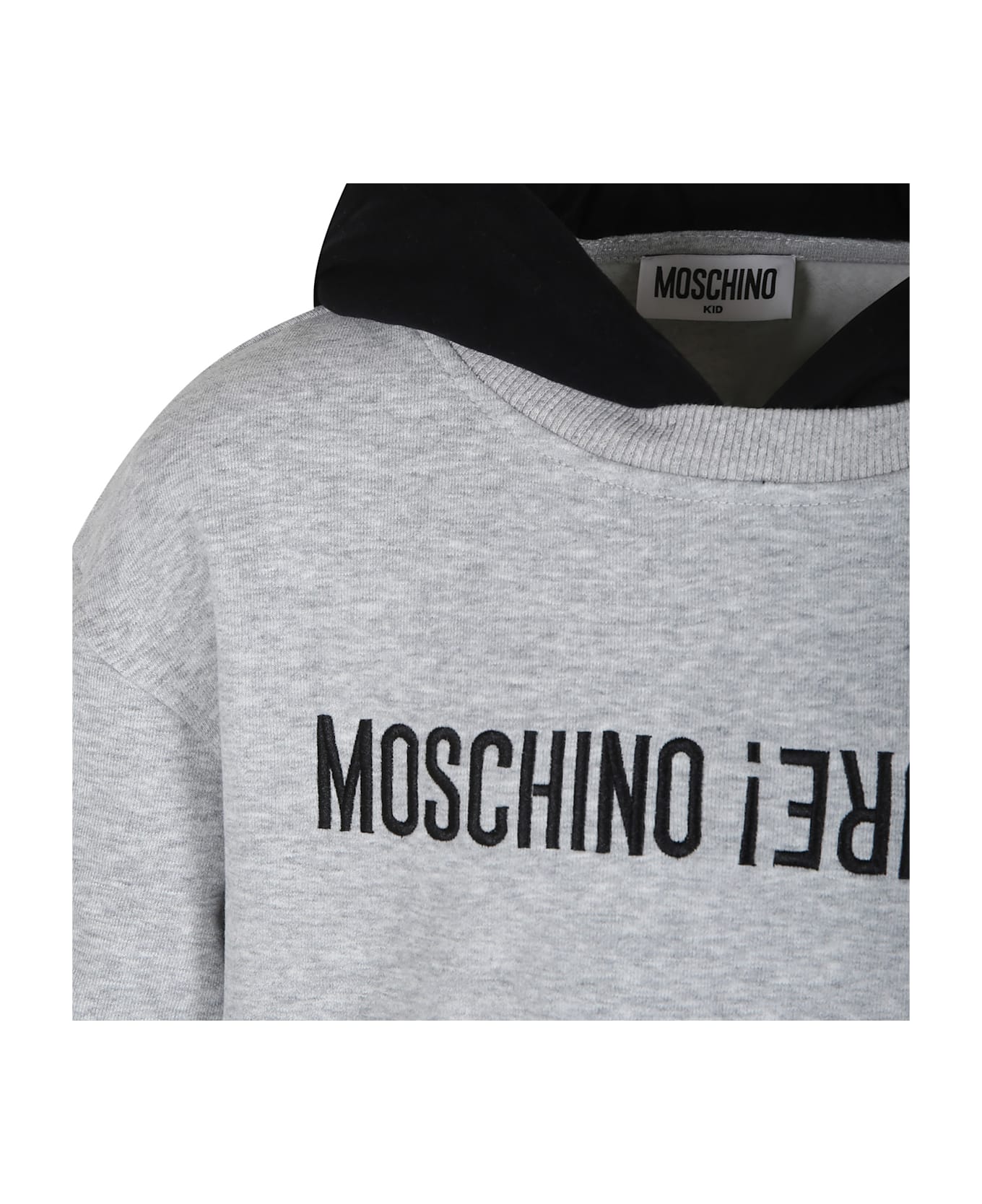 Moschino Grey Sweatshirt For Boy With Logo - Grey