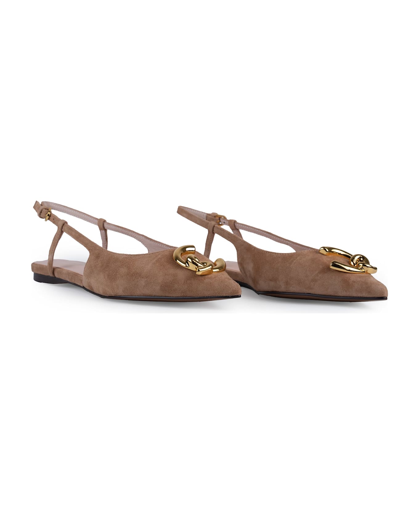 Coccinelle C-me Slingback Sandals In Suede - SKIN