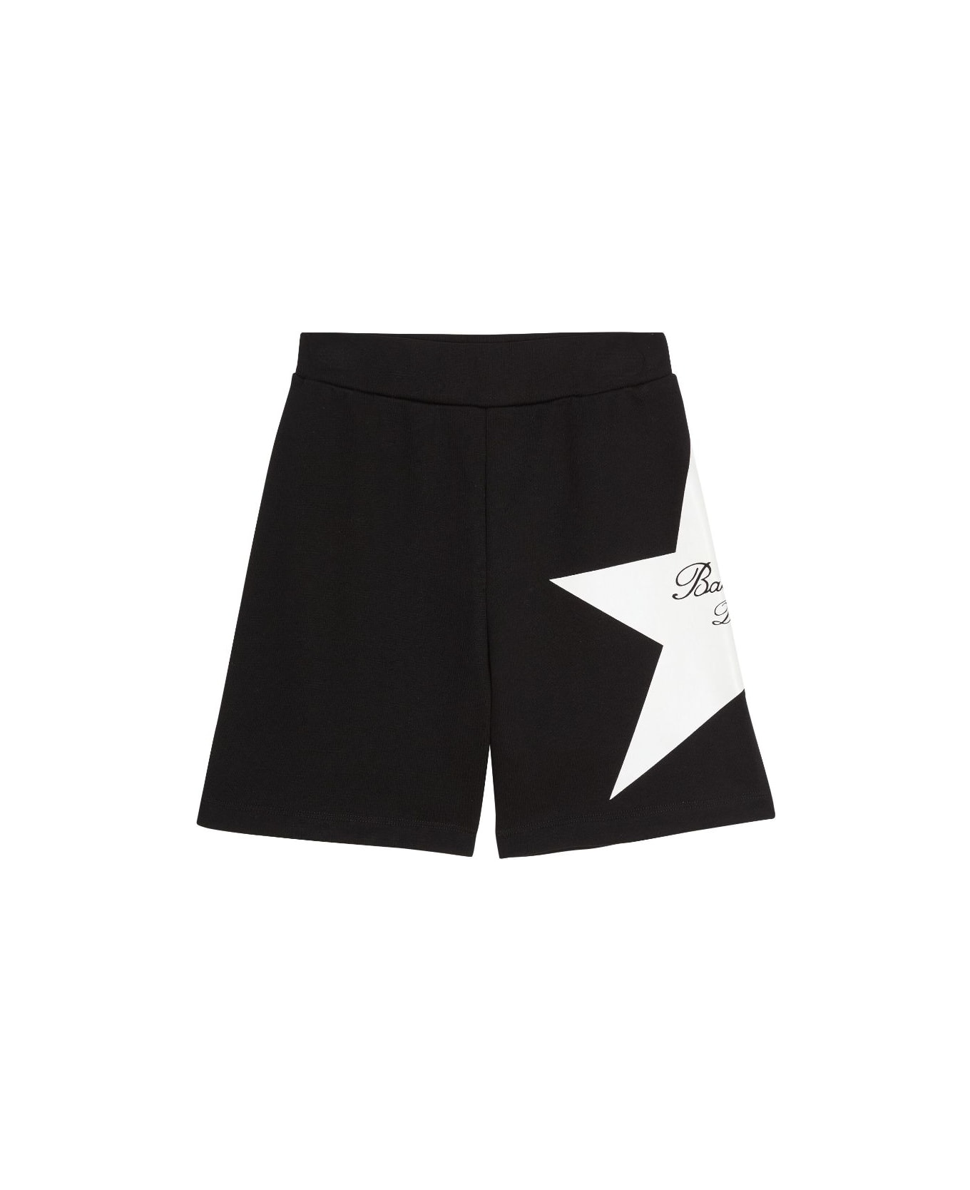 Balmain Shorts Sportivi Con Stampa Star - Black