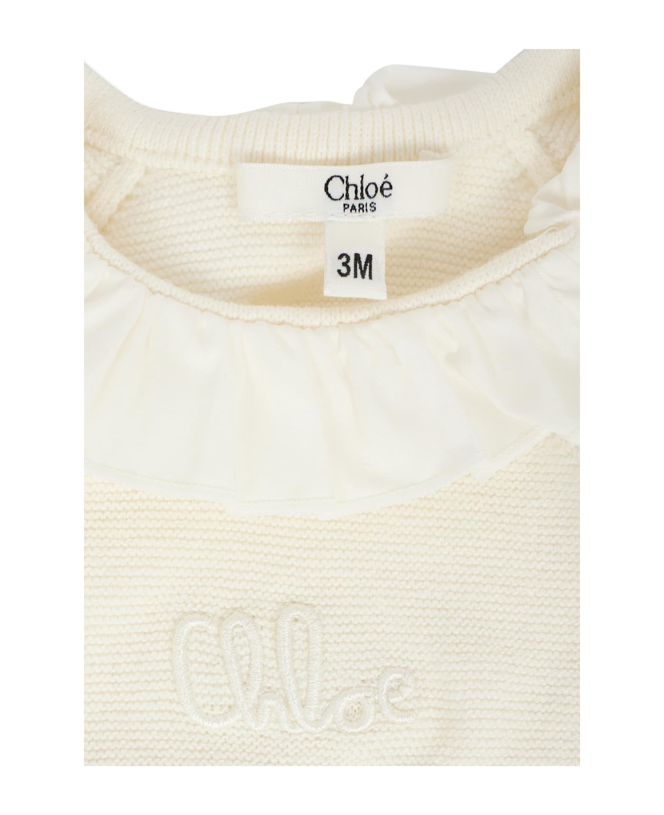 Chloé Ivory Birth Set For Baby Girl With Logo - Ivory