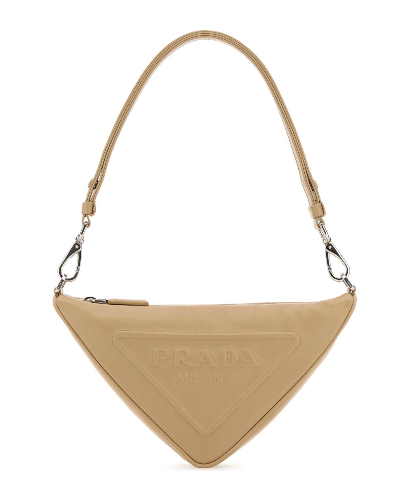 Prada Sand Leather Prada Triangle Shoulder Bag - SABBIA
