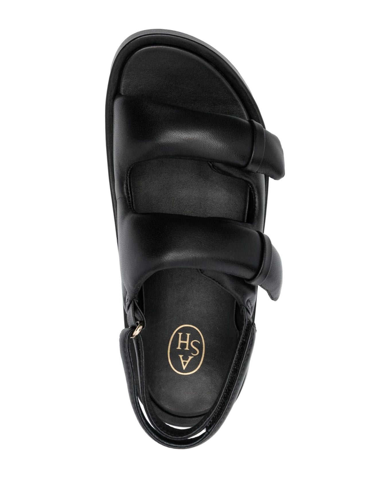 Ash Black Calf Leather Vinci Sandals - Black サンダル
