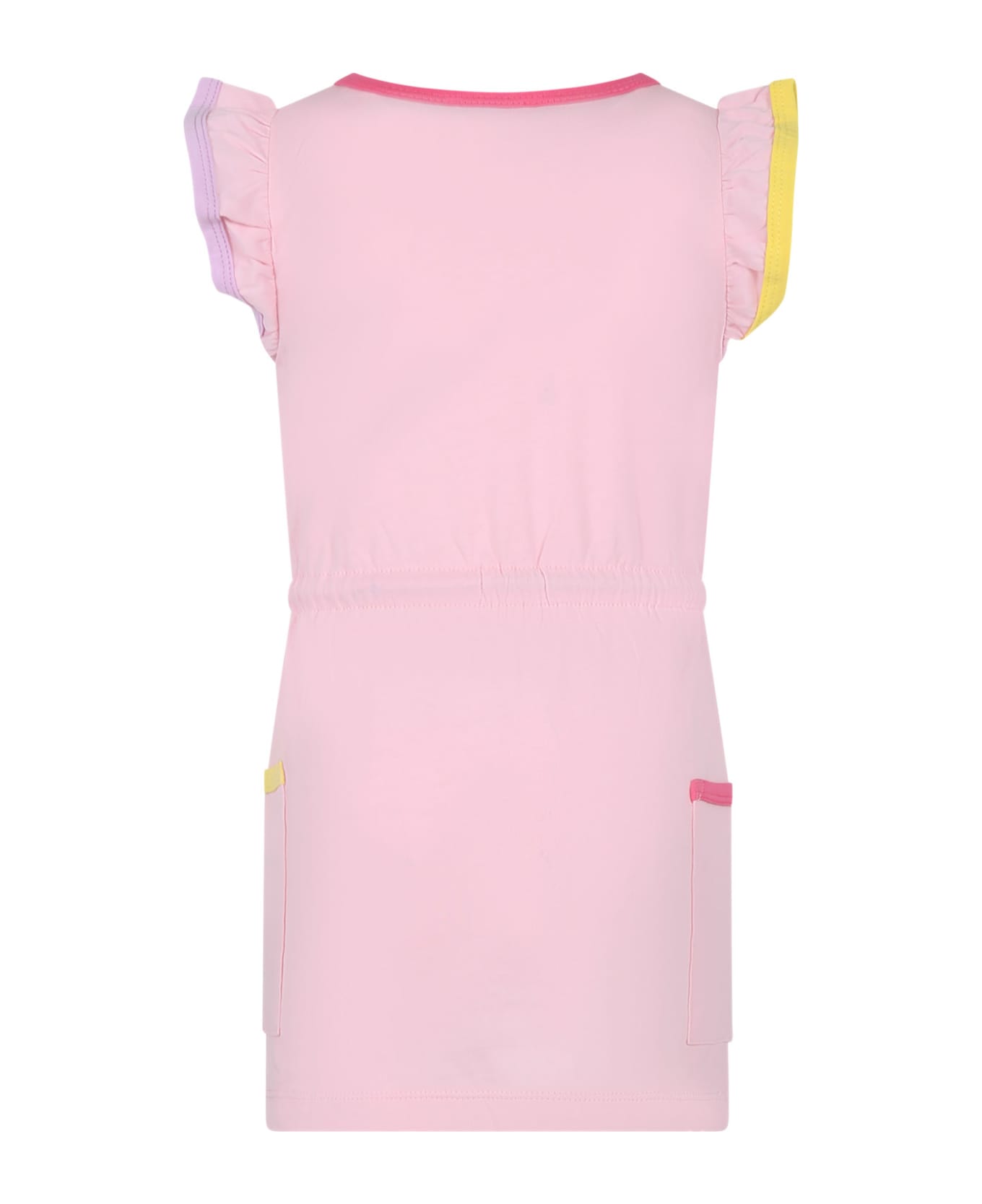 Rykiel Enfant Pink Dress For Girl With Logo And Heart - Pink