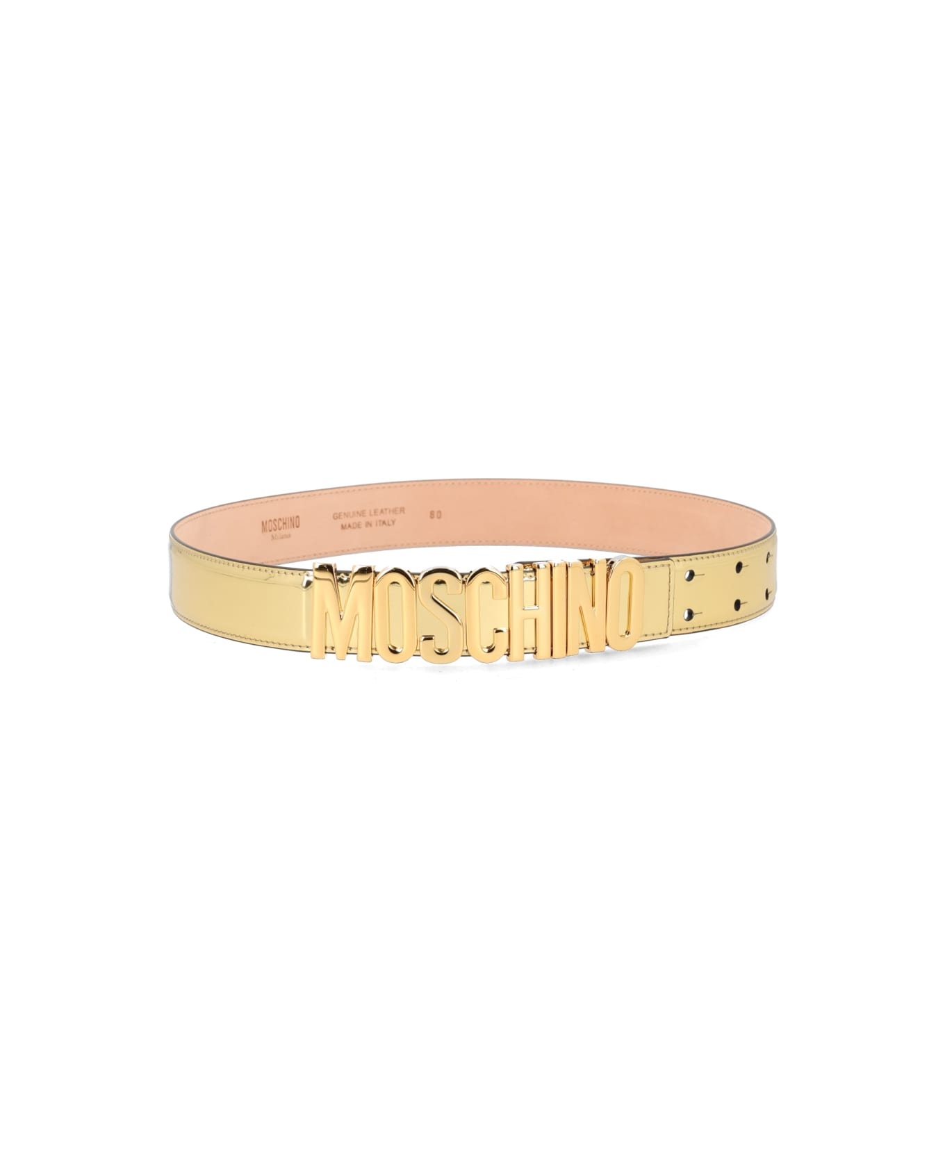 Moschino Belt With Logo - GOLD