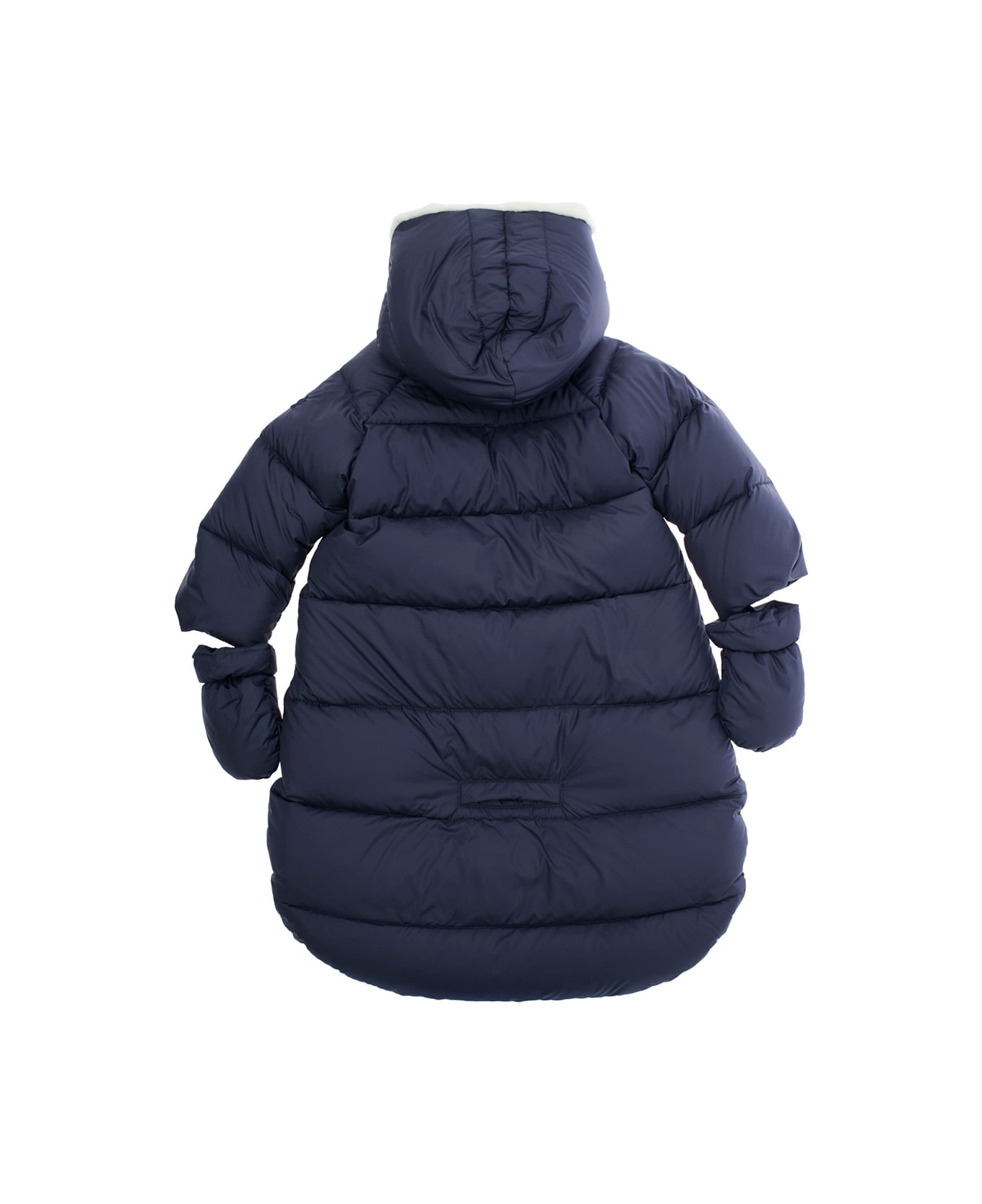 Il Gufo Blue Sleeping Sack Down Jacket With Fixed Hood And Removable Gloves In Tech Fabric Baby - Blu