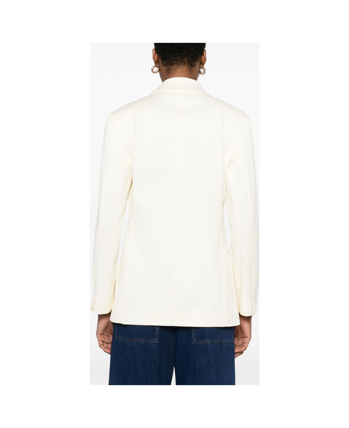 Forte_Forte Cotton Single-breasted Blazer Jacket - Ivory