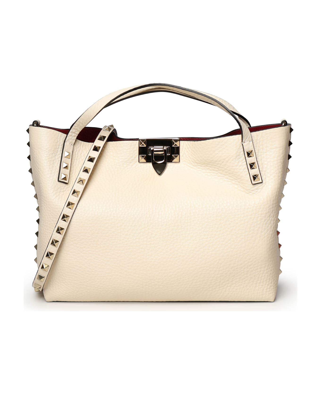 Valentino Garavani Rockstud Small Tote Bag - White