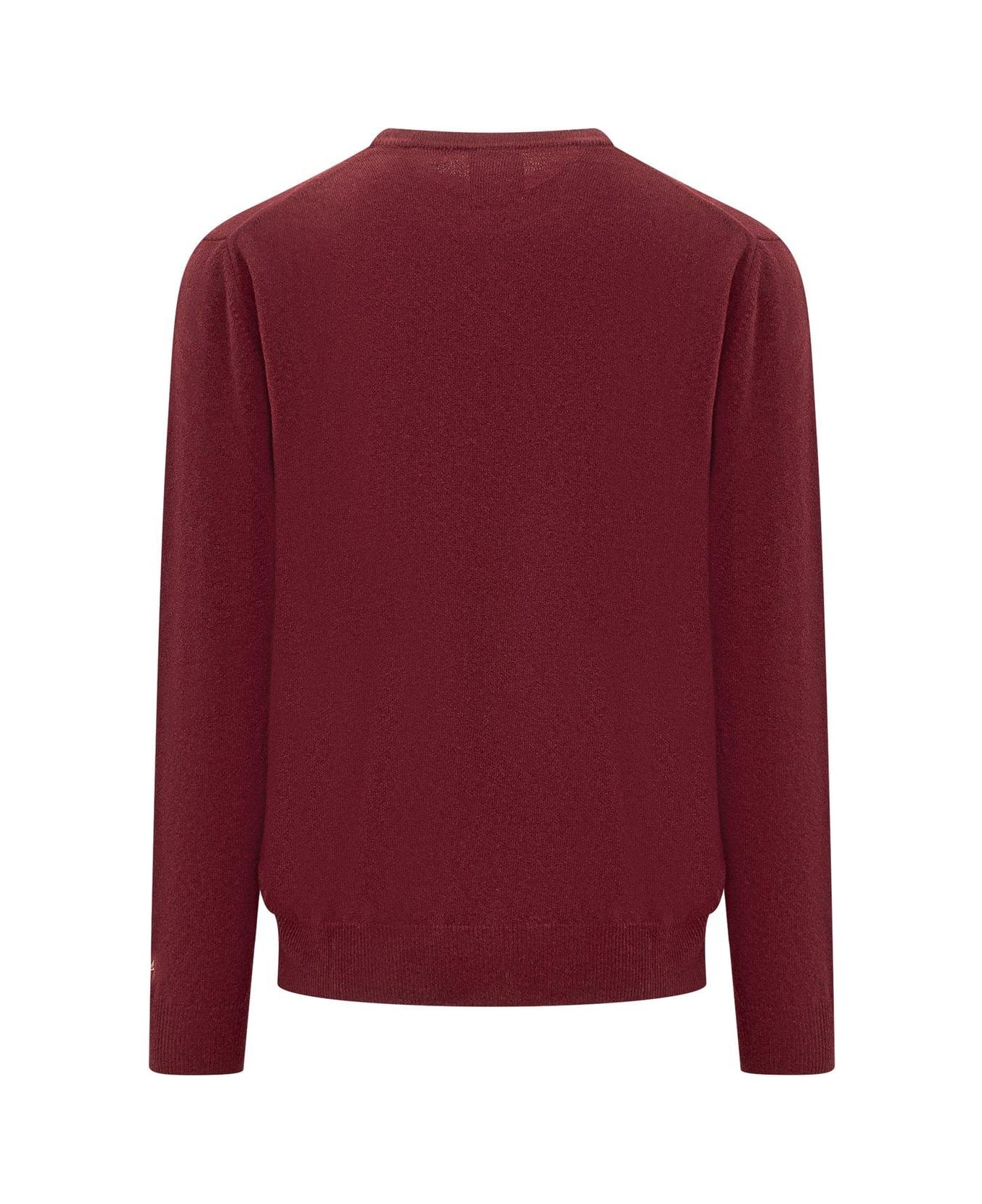 Woolrich Logo Embroidered Crewneck Jumper - WINETASTING