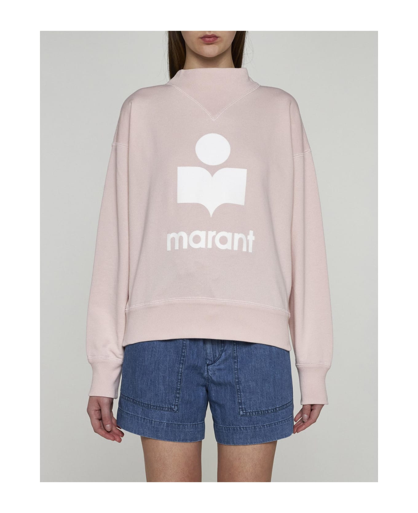 Marant Étoile Moby Logo Cotton-blend Sweatshirt - ROSA