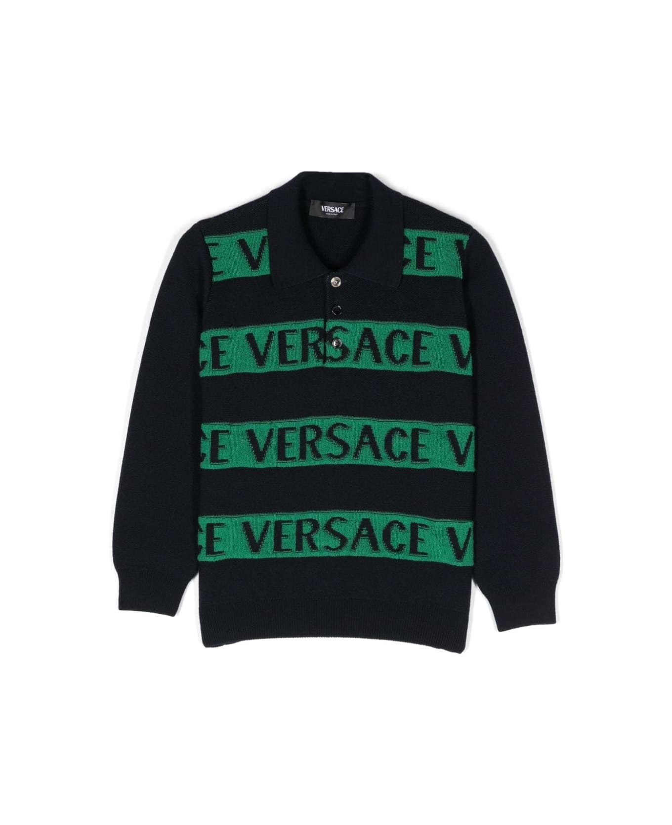 Versace Blue Navy Sweater Boy - Blue