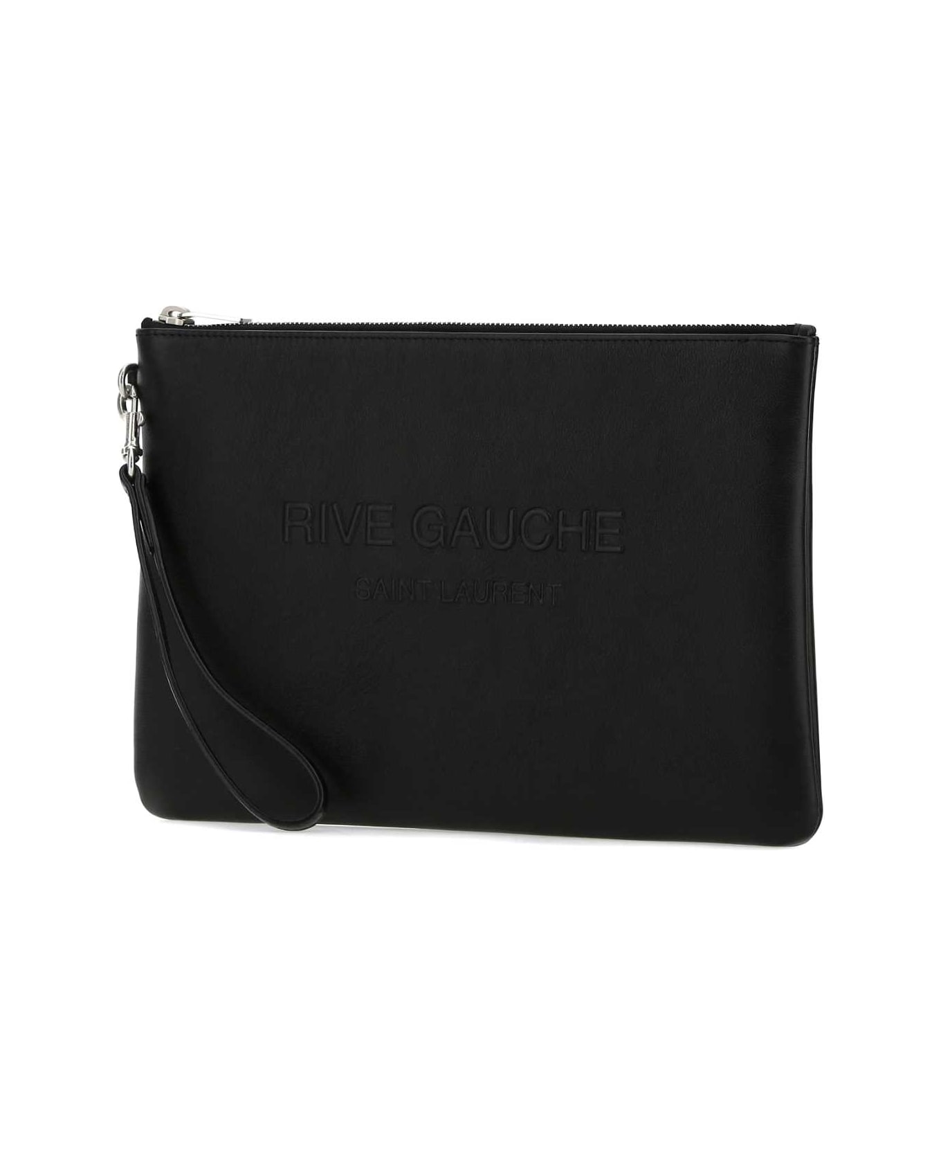 Saint Laurent Black Leather Clutch - 1000