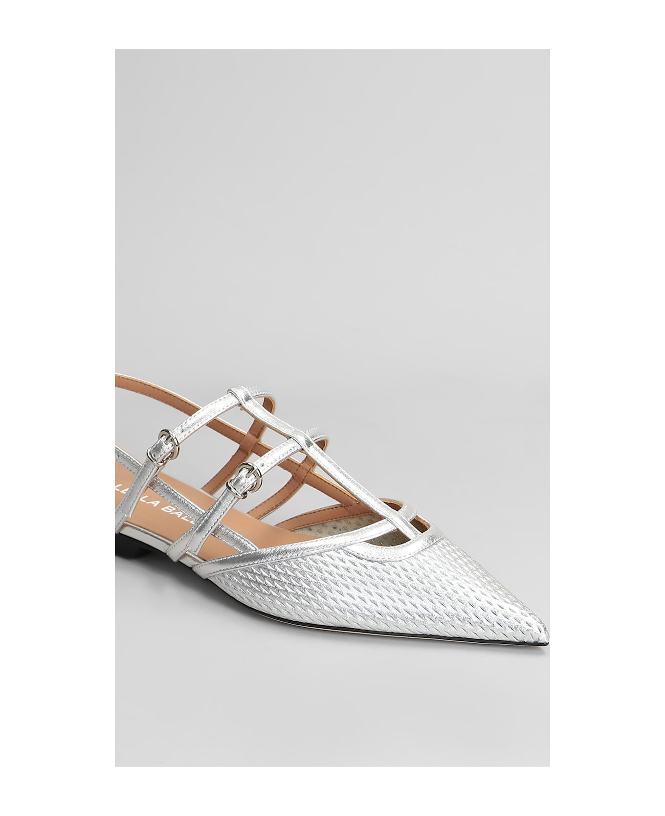 Lella Baldi Ballet Flats In Silver Leather - silver
