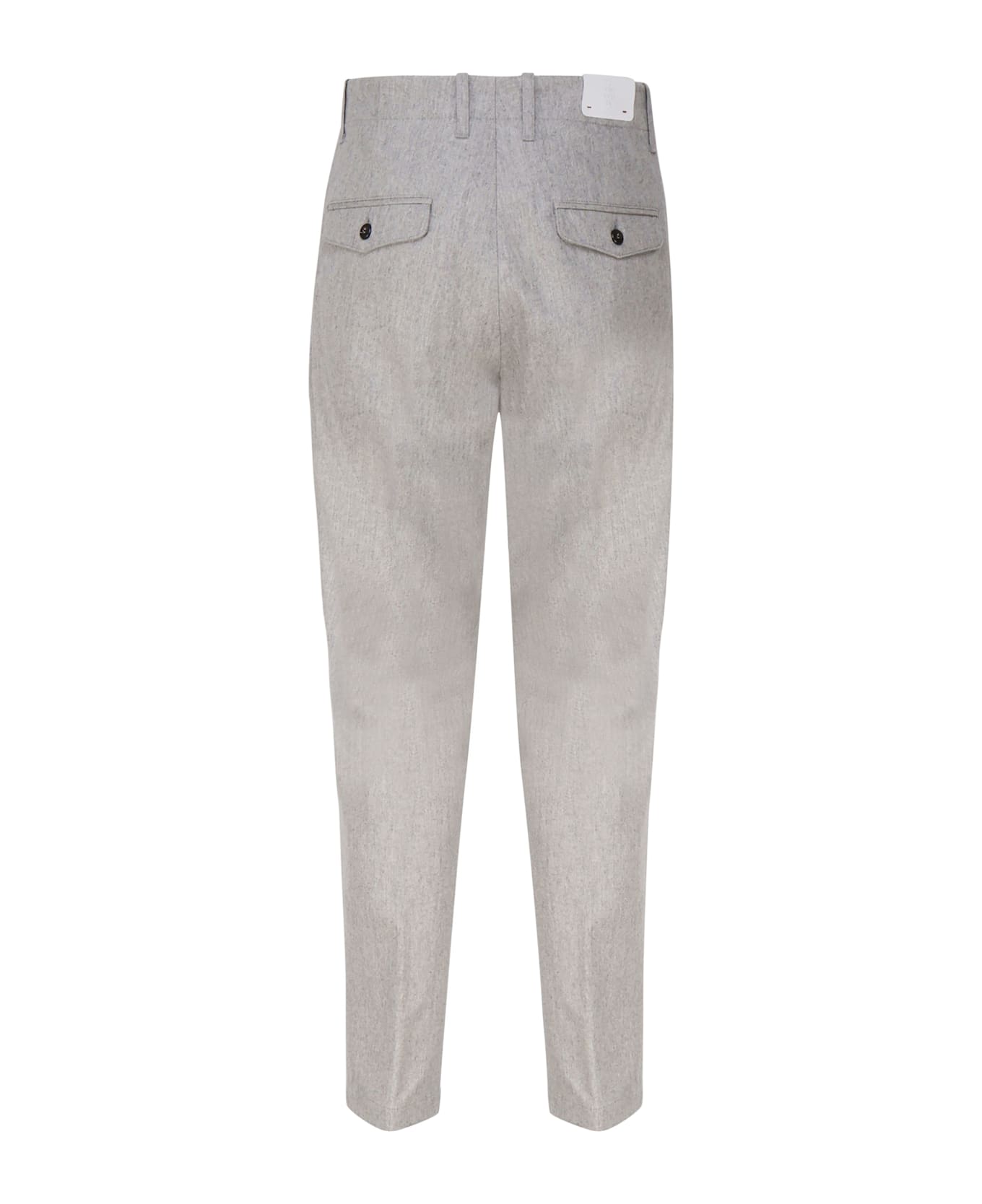 Eleventy Retro Style Trousers With Suspender Buttons - LIGHT MELANGE GRey