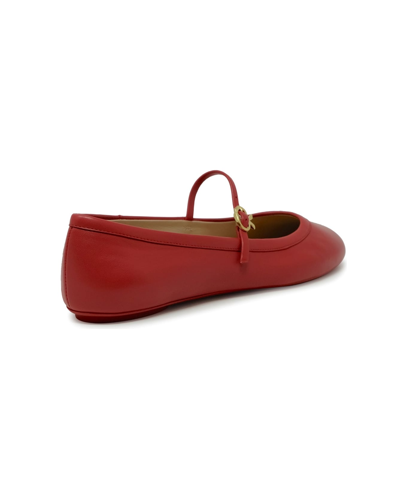 Gianvito Rossi Leather Ballerina - RED