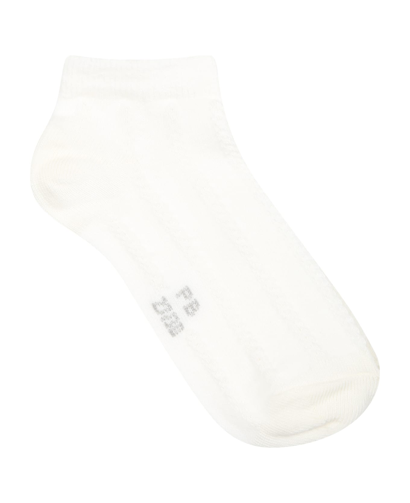 Petit Bateau White Socks Set For Girl With Logo - White