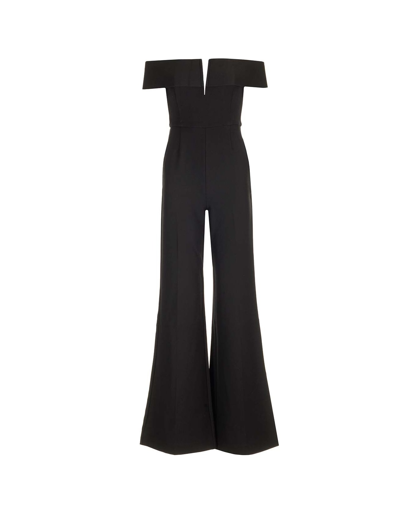 Roland Mouret Off The Shoulder Crepe Jumpsuit Black - Black