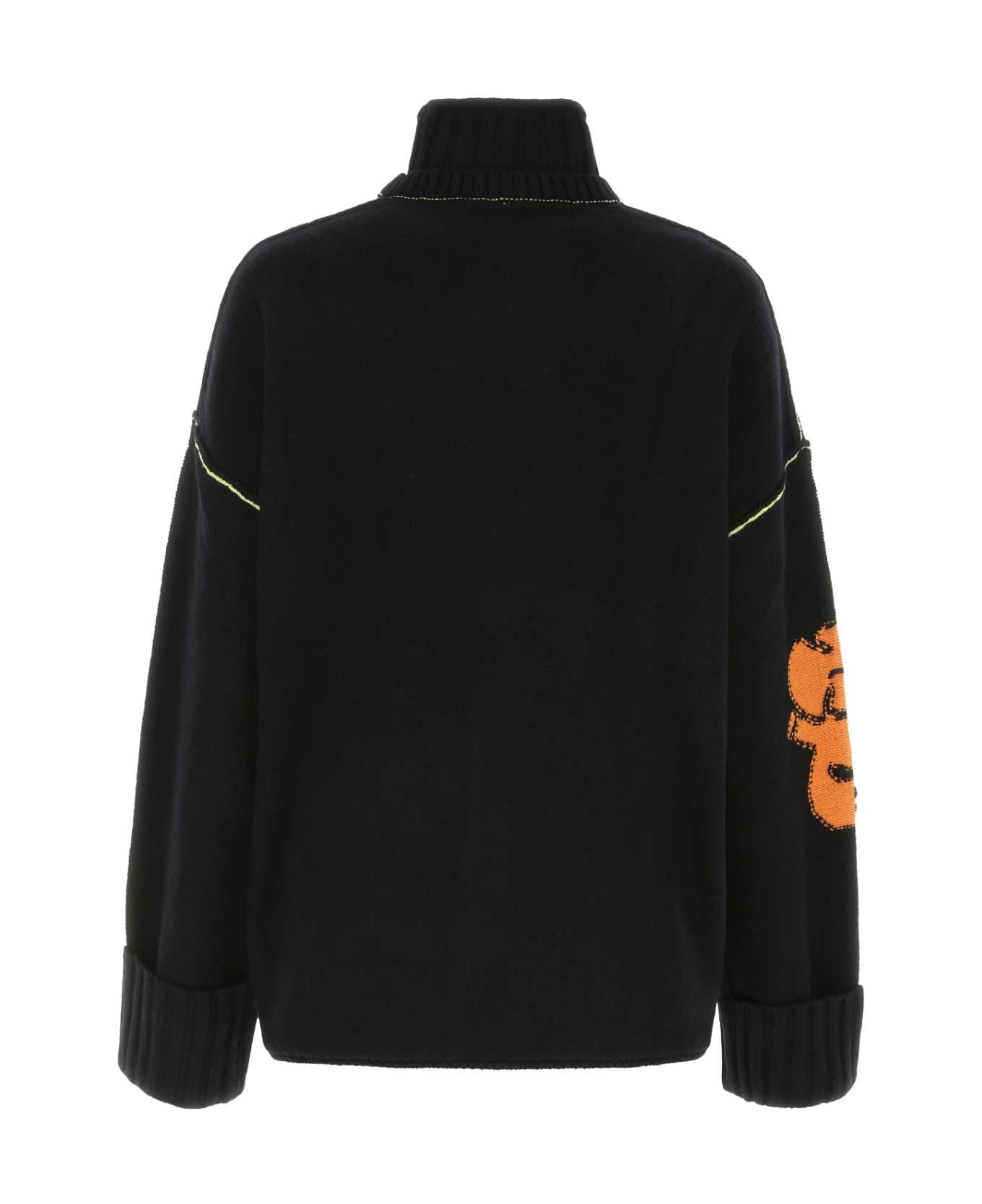 McQ Alexander McQueen Black Wool Oversize Sweater - 1000