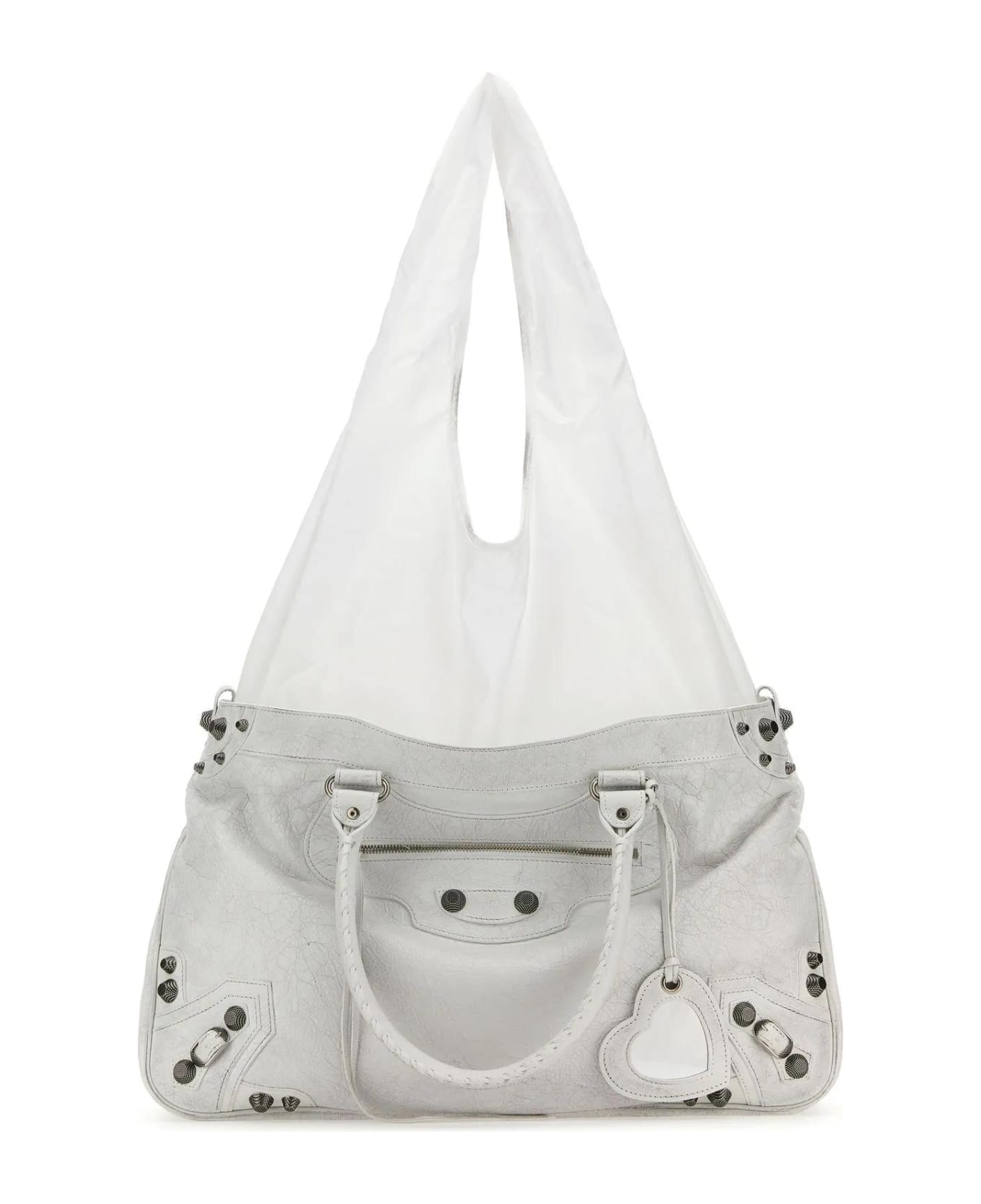 Balenciaga White Leather Neo Cagole Xl Plus Shopping Bag - Opt White/opt White