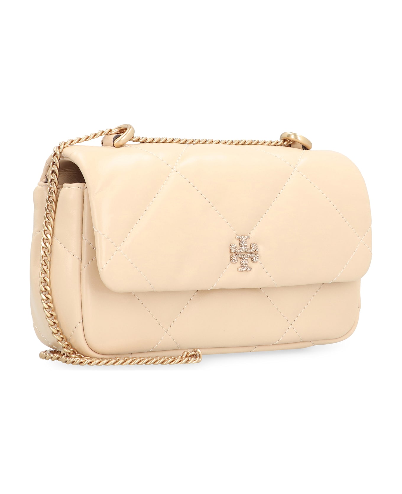 Tory Burch Kira Diamond Leather Mini Crossbody Bag - VANIGLIA