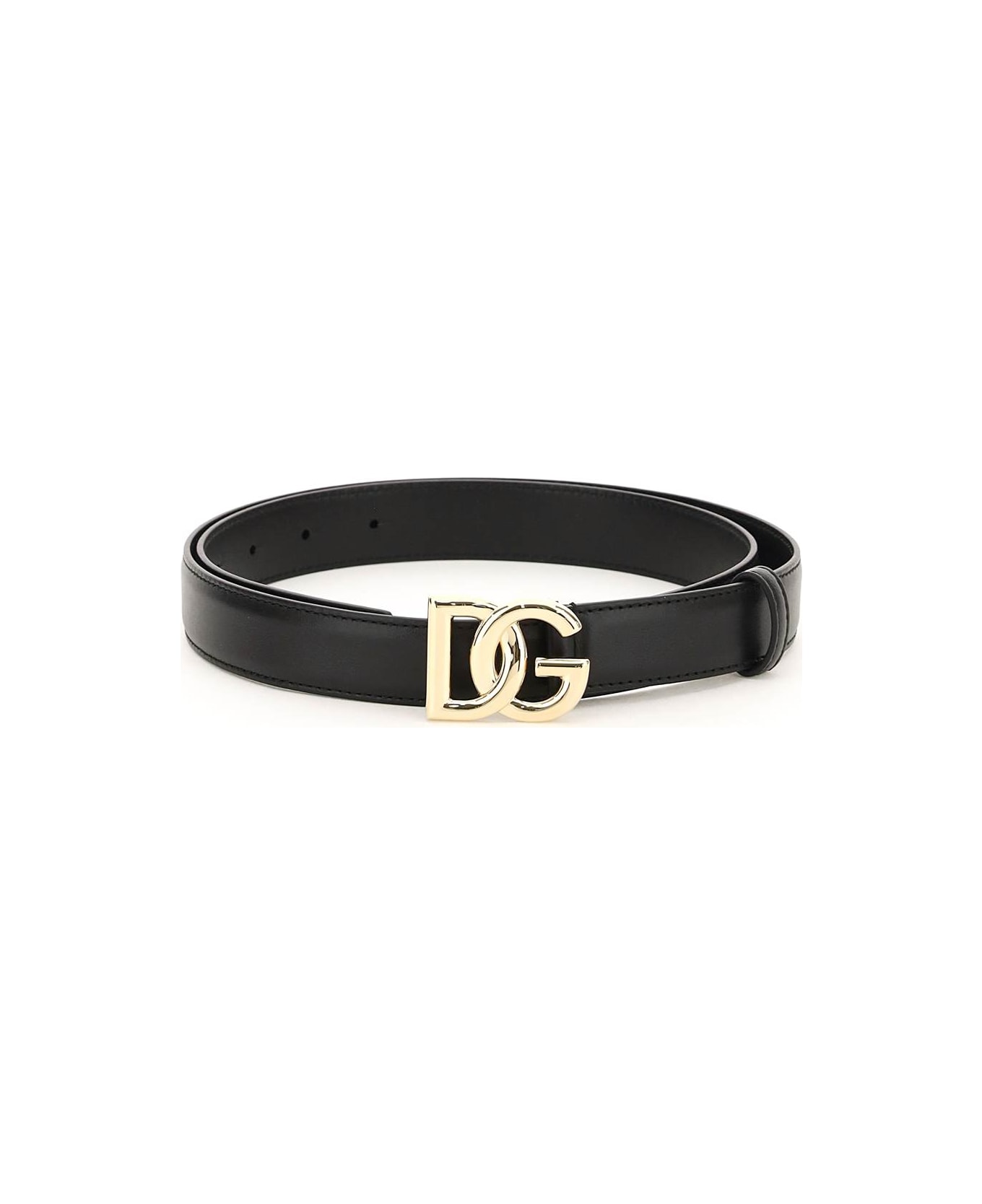 Dolce & Gabbana Dg Buckle Leather Belt - Nero ベルト