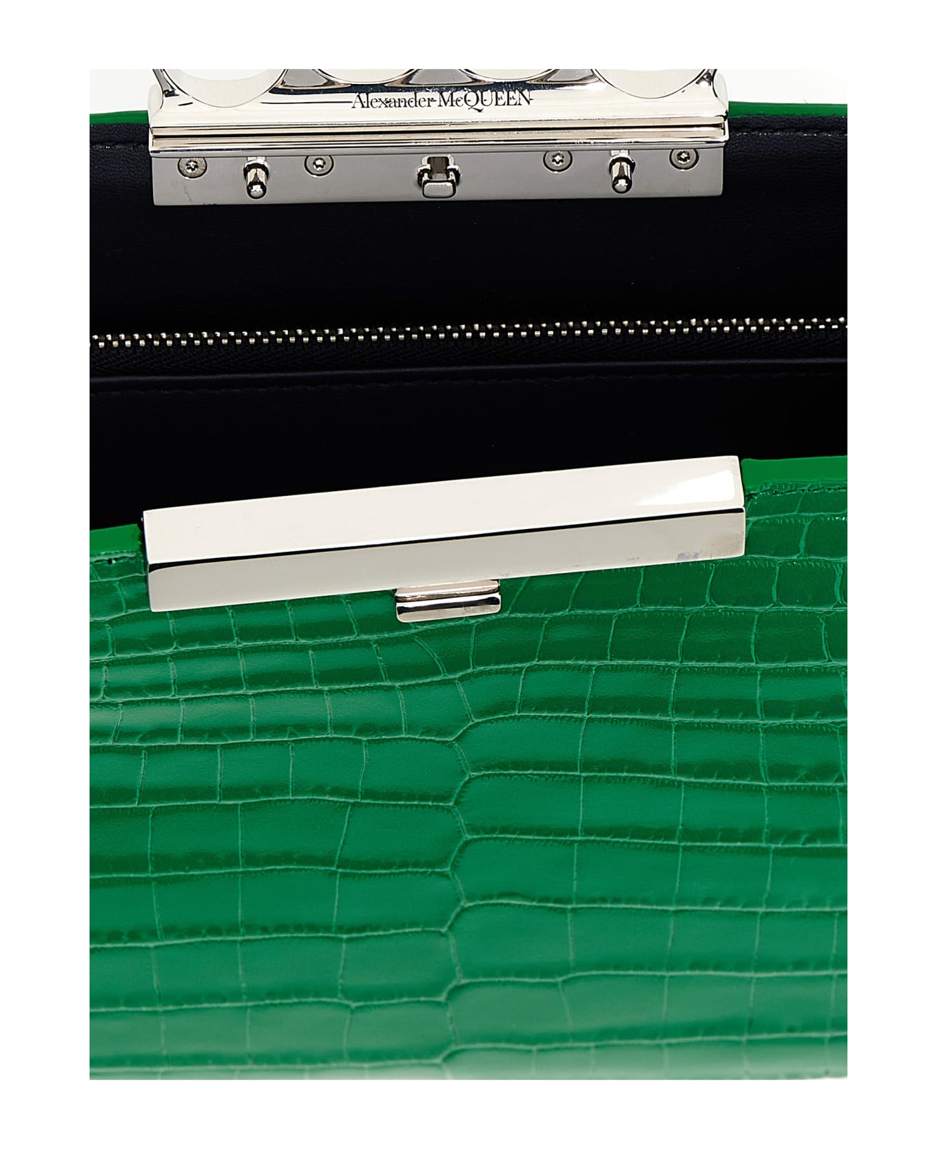 Alexander McQueen Leather Four-ring Clutch - green クラッチバッグ