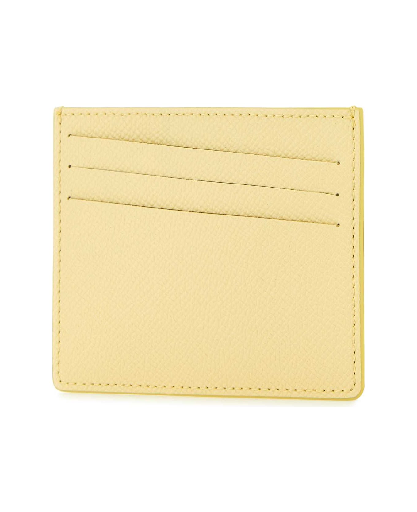 Maison Margiela Pastel Yellow Leather Four Stitches Cardholder - LEMON 財布
