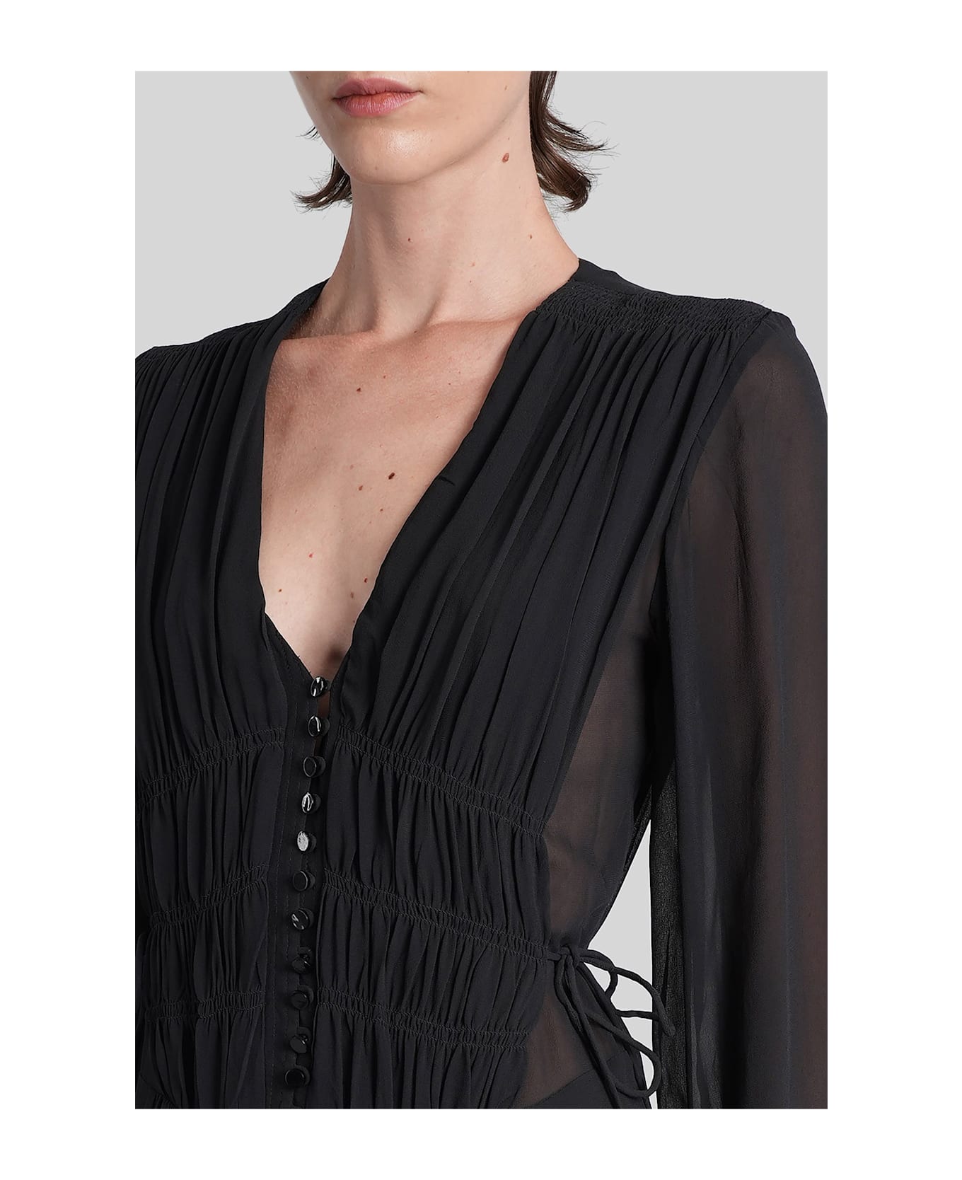 Marant Étoile Briane Long Dress In Black Viscose - black