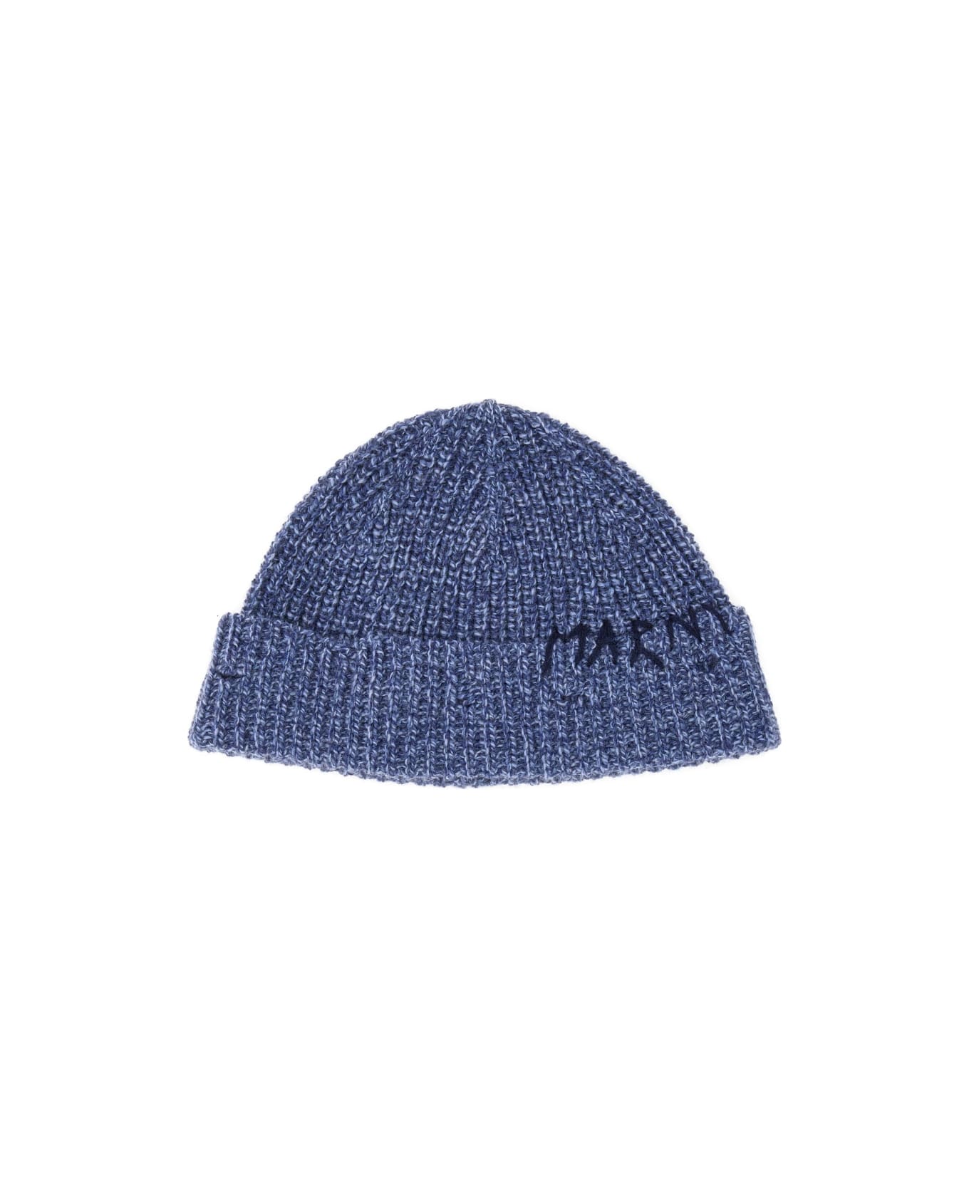 Marni Beanie Hat With 'marni Mending' Embroidery - ROYAL
