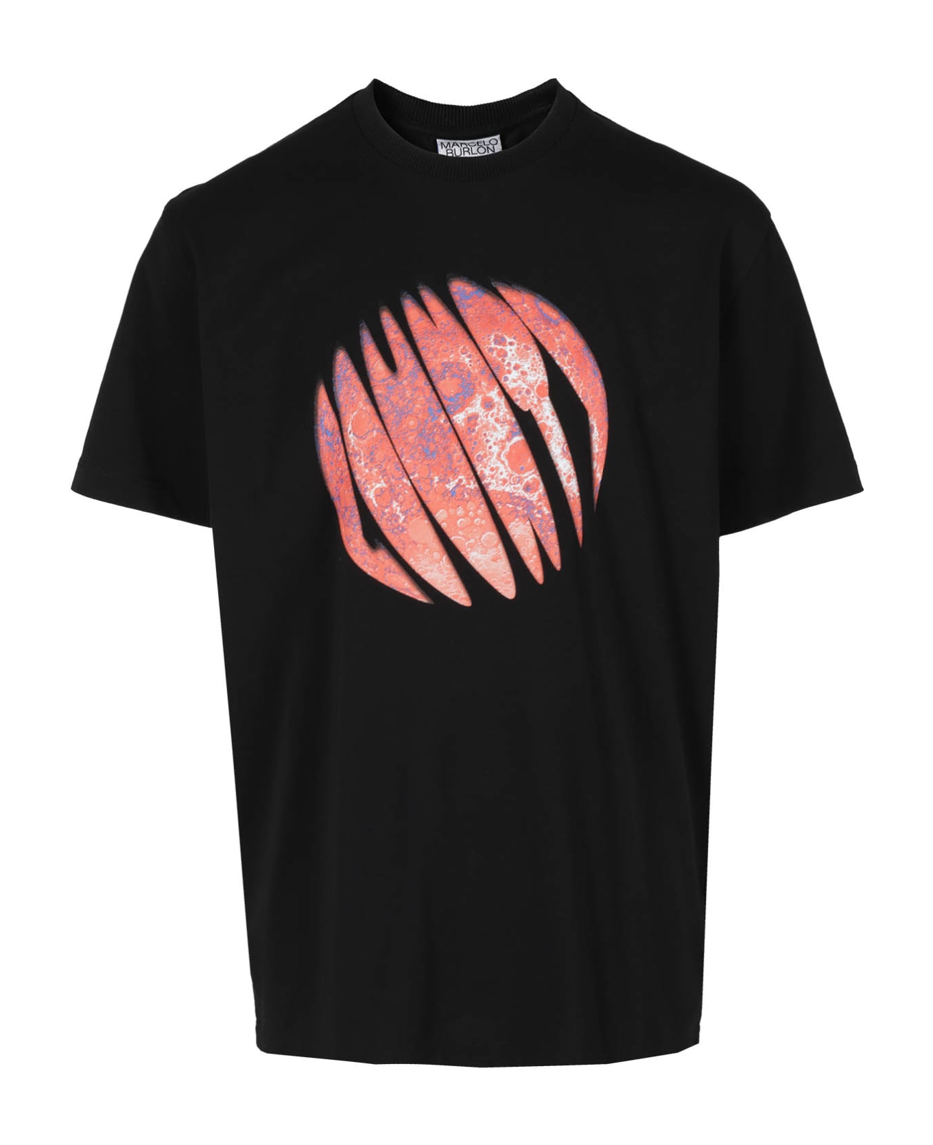 Marcelo Burlon County Lunar Regular T-shirt - Black Pink Tシャツ＆ポロシャツ