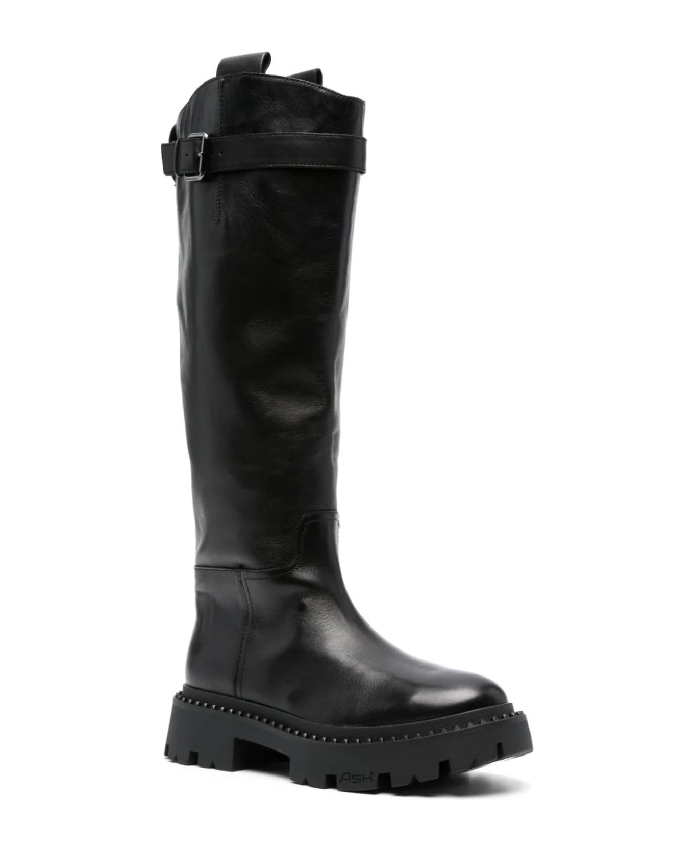 Ash Black Calf Leather Galaxy Boots - Black ブーツ