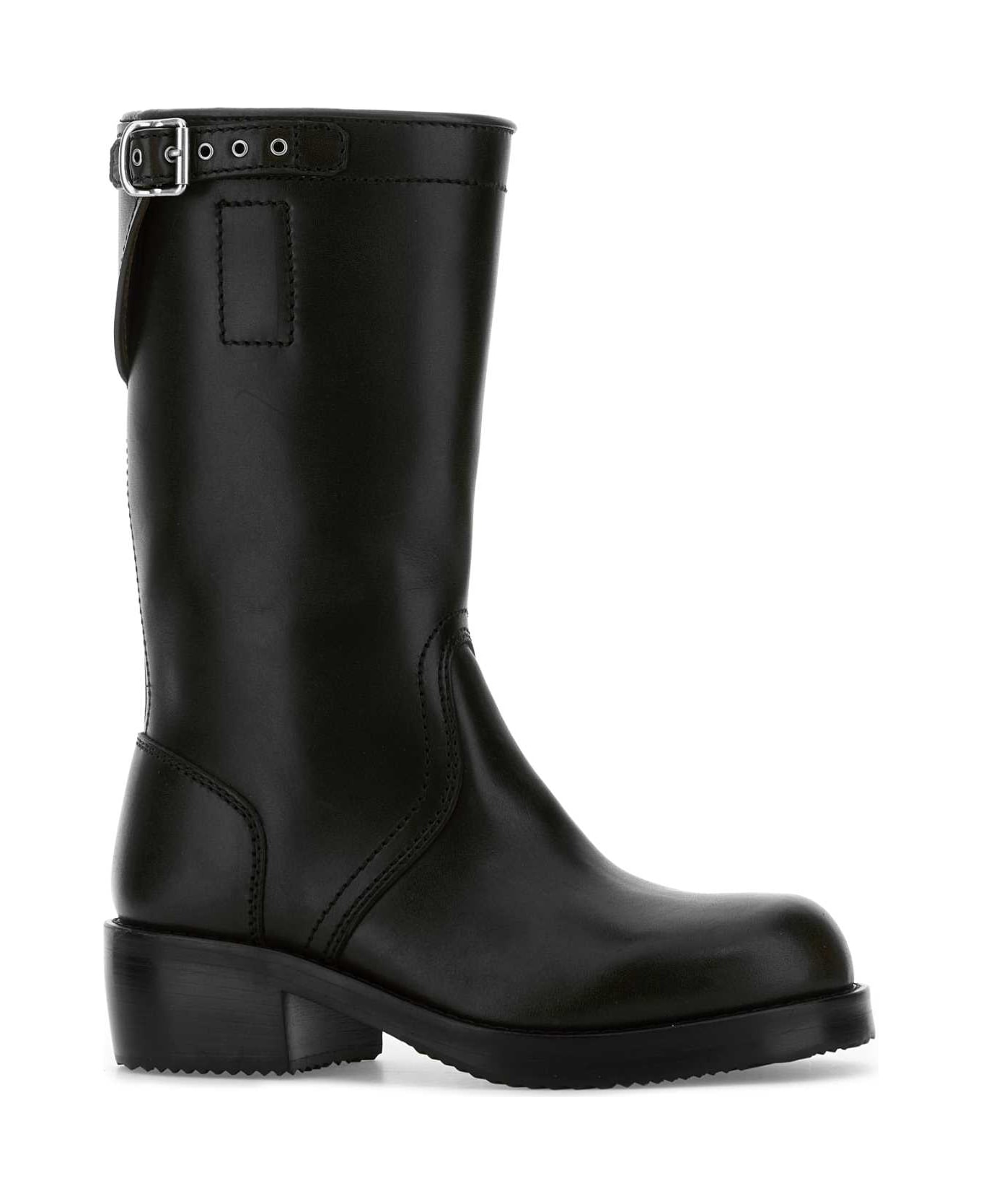 Dries Van Noten Black Leather Boots - Black