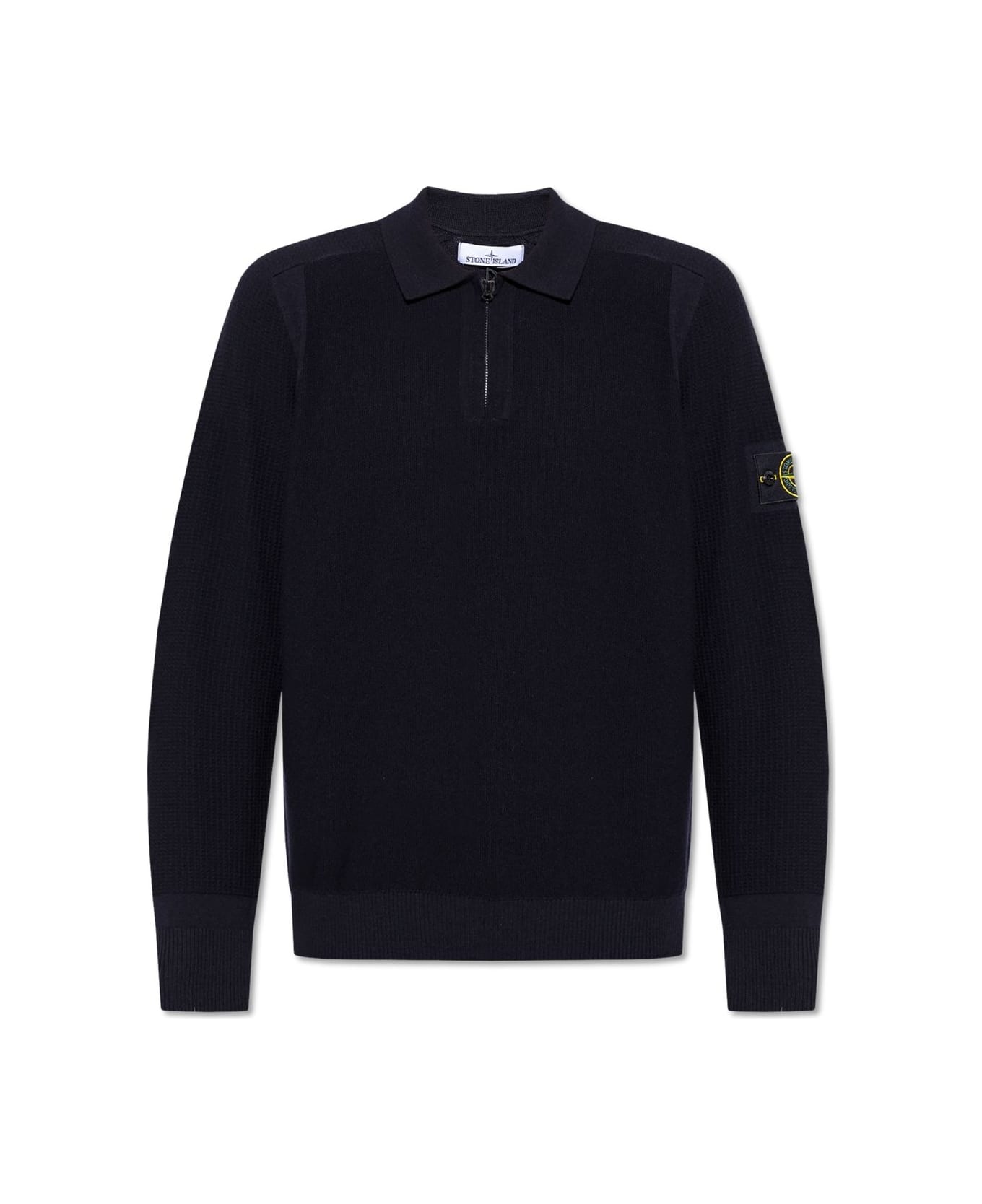 Stone Island Compass-badge Knitted Jumper - Blu