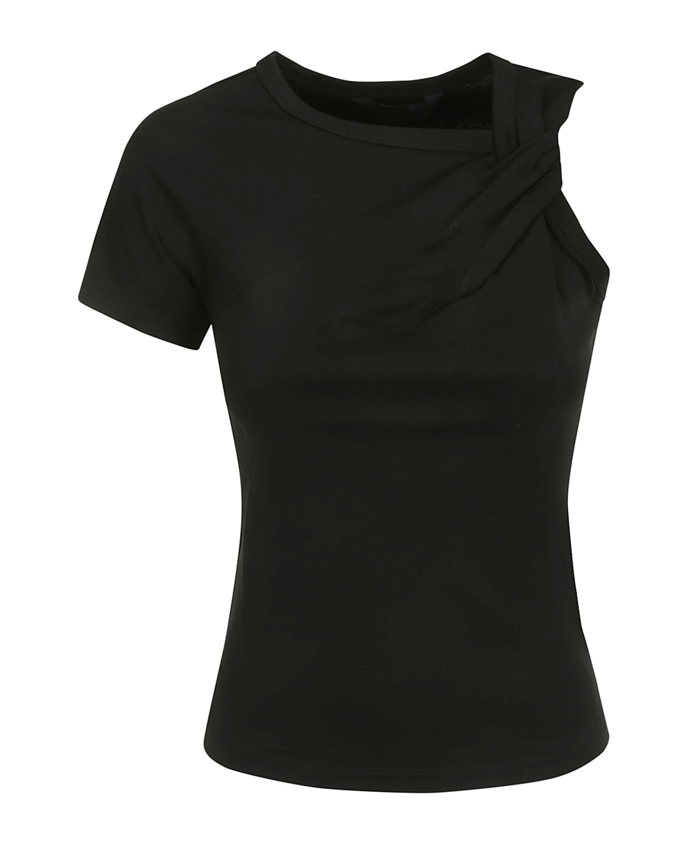 Juun.J Unbalanced Short Sleeve T-shirt - BLACK