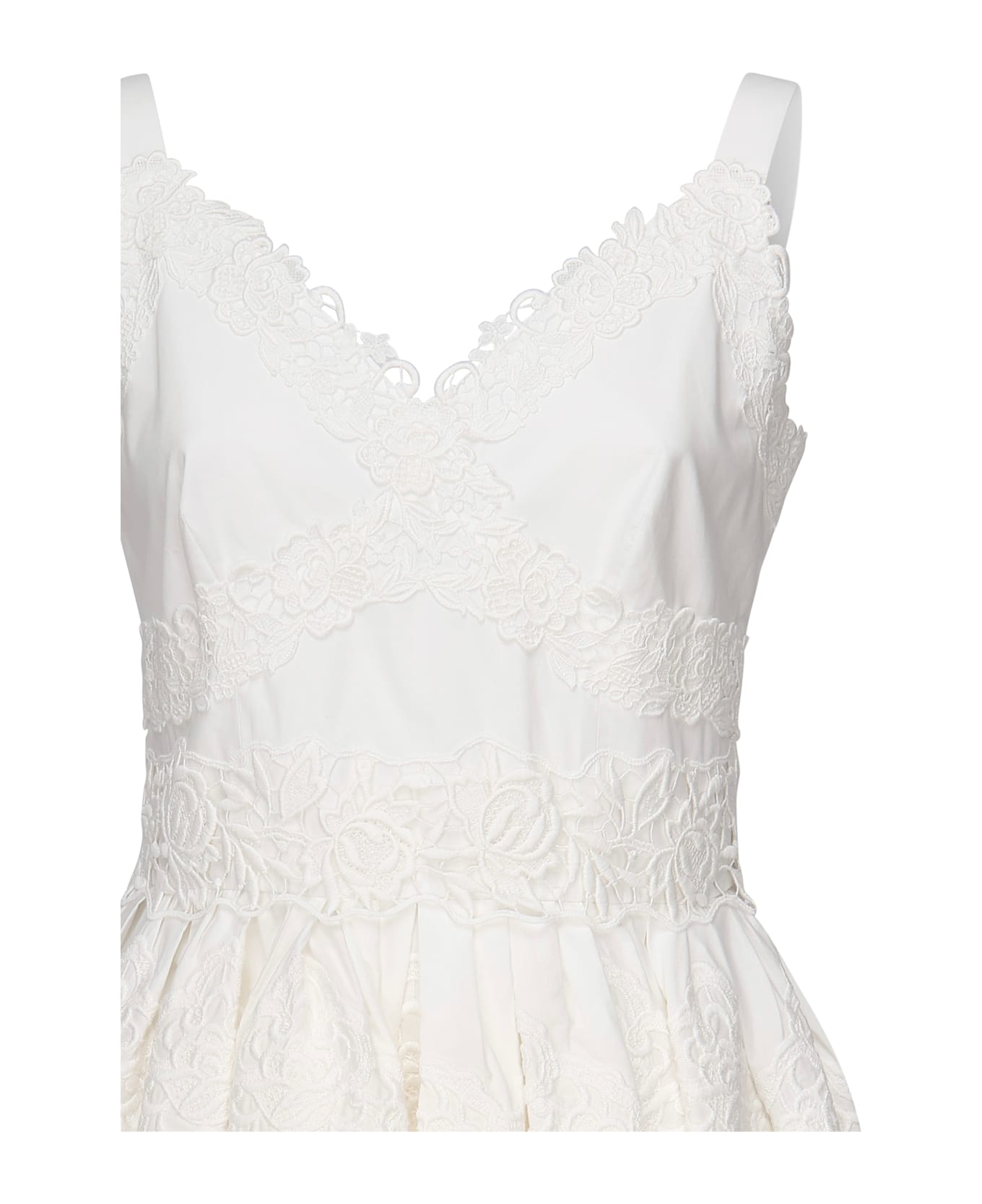 Dolce 
Gabbana Cotton Midi Dress With Embroidery - White