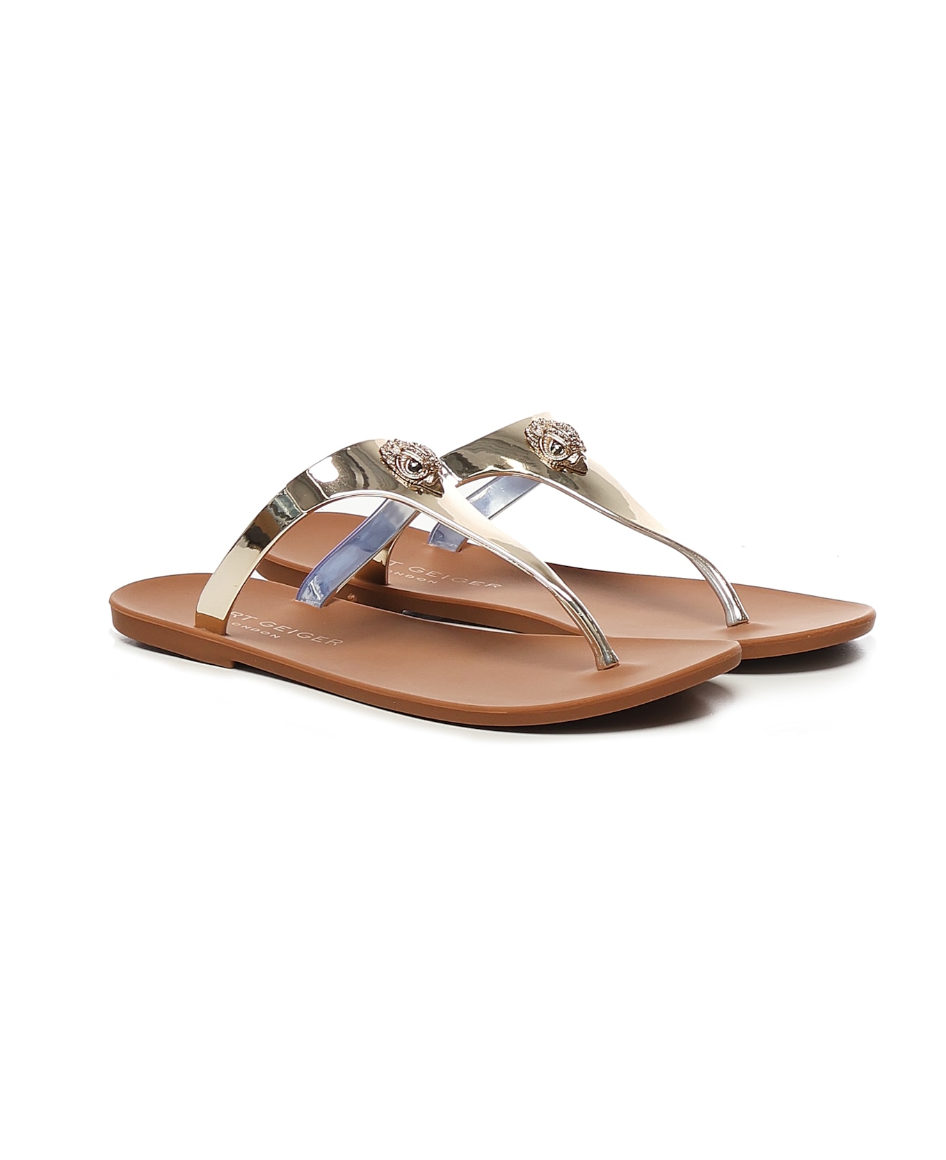 Kurt Geiger Maddison T-bar Flip Flops - Brown