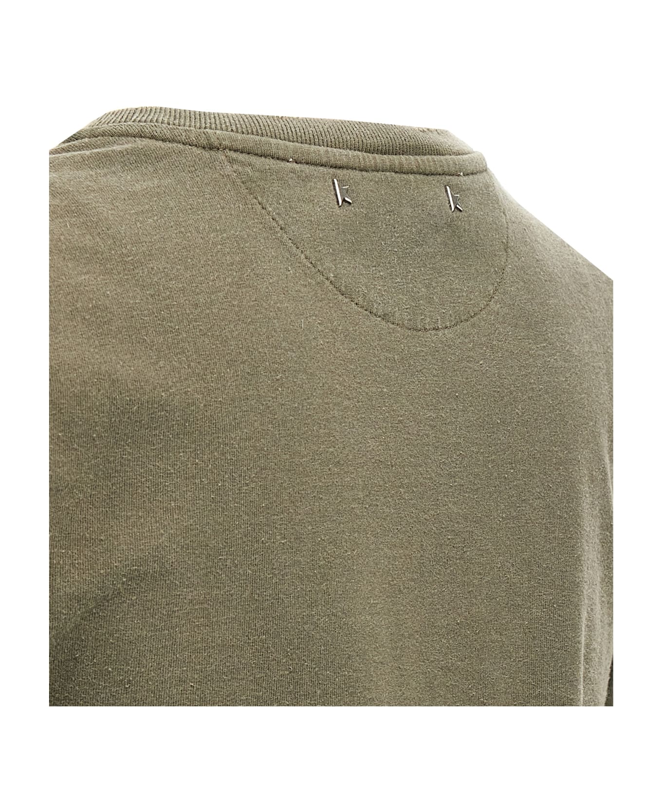 Golden Goose Army Green Cotton Doris T-shirt - DUSTYOLIVE