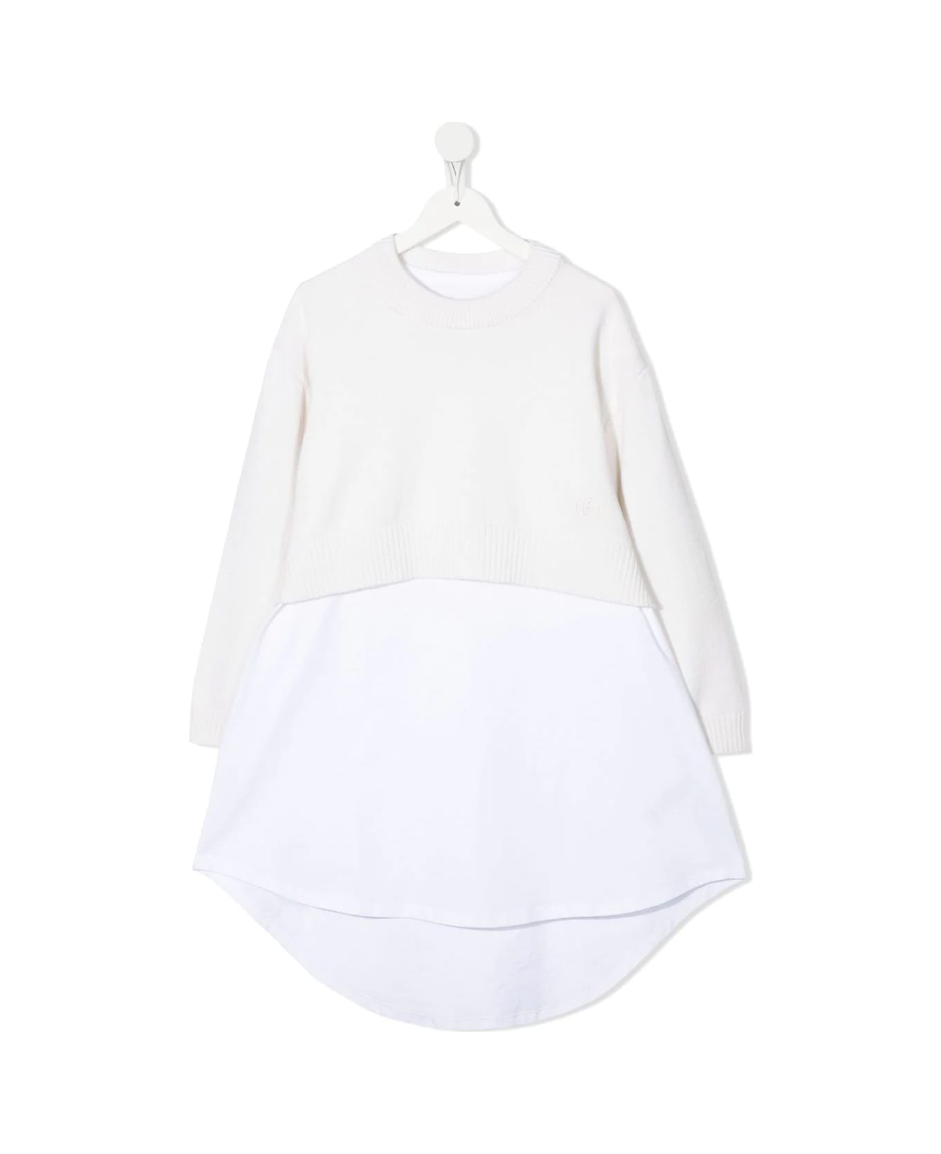 MM6 Maison Margiela Long Sleeve Midi Dress - Off White