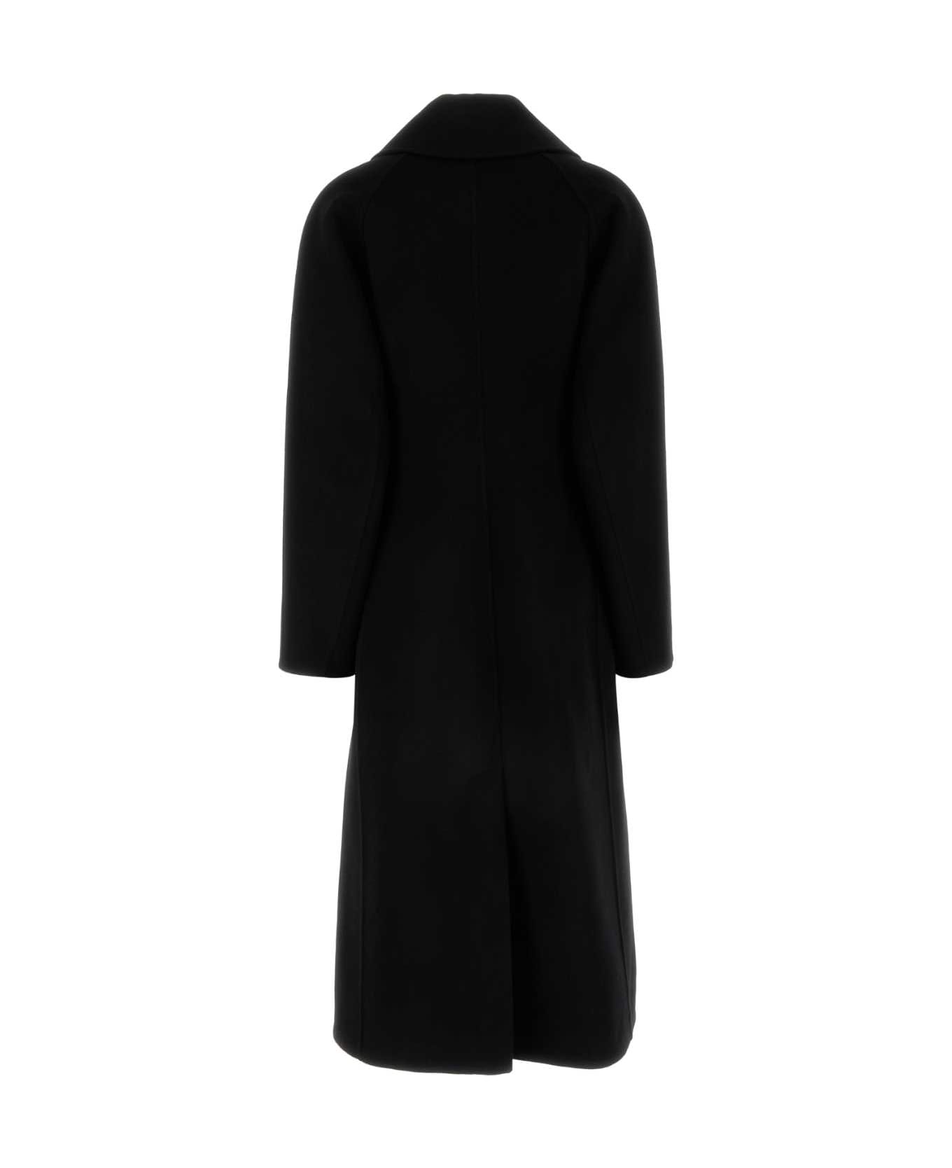 Loewe Black Wool Blend Coat - BLACK