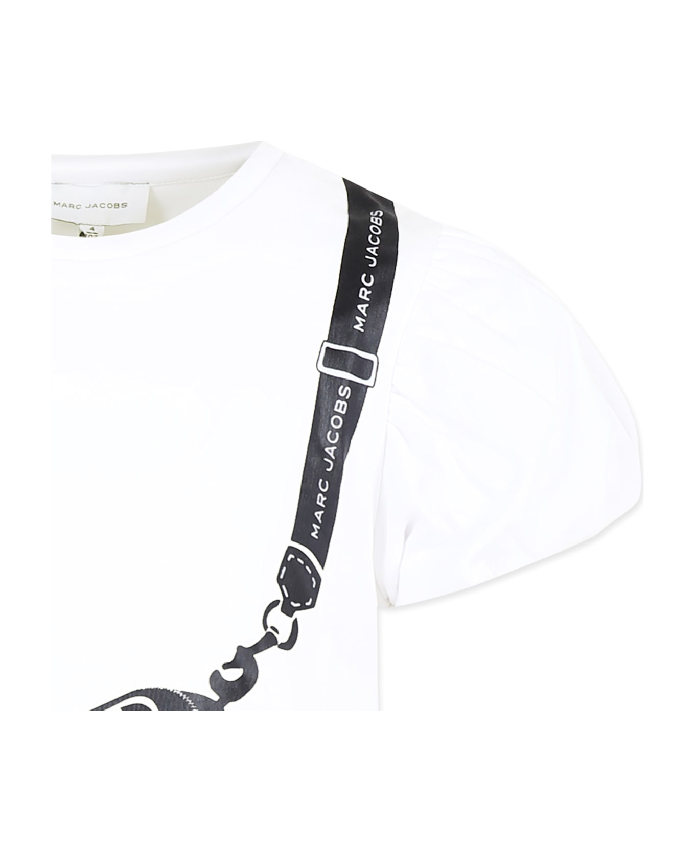 Marc Jacobs White T-shirt For Girl With Bag Print - White