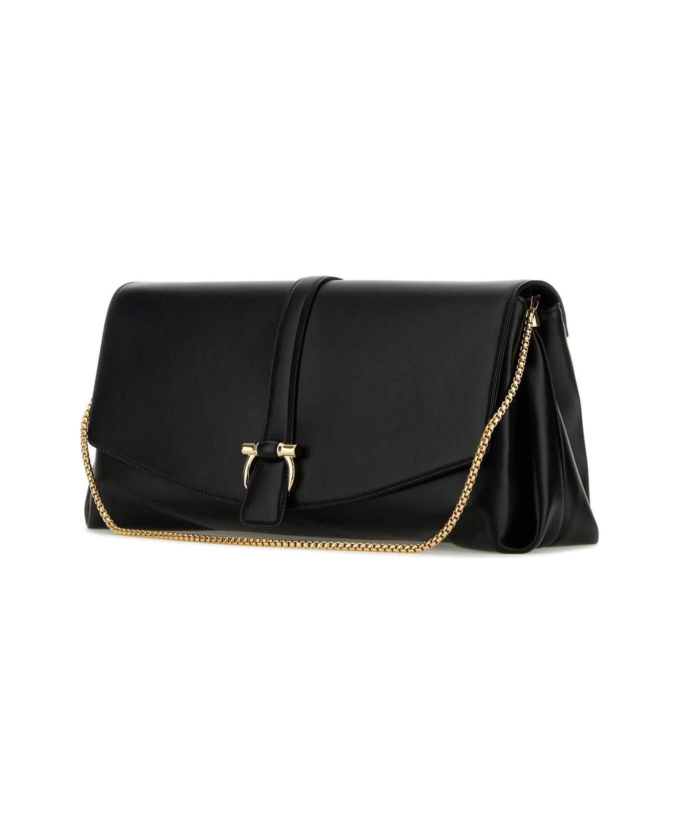 Ferragamo Black Leather Large Crossbody Bag - NERO