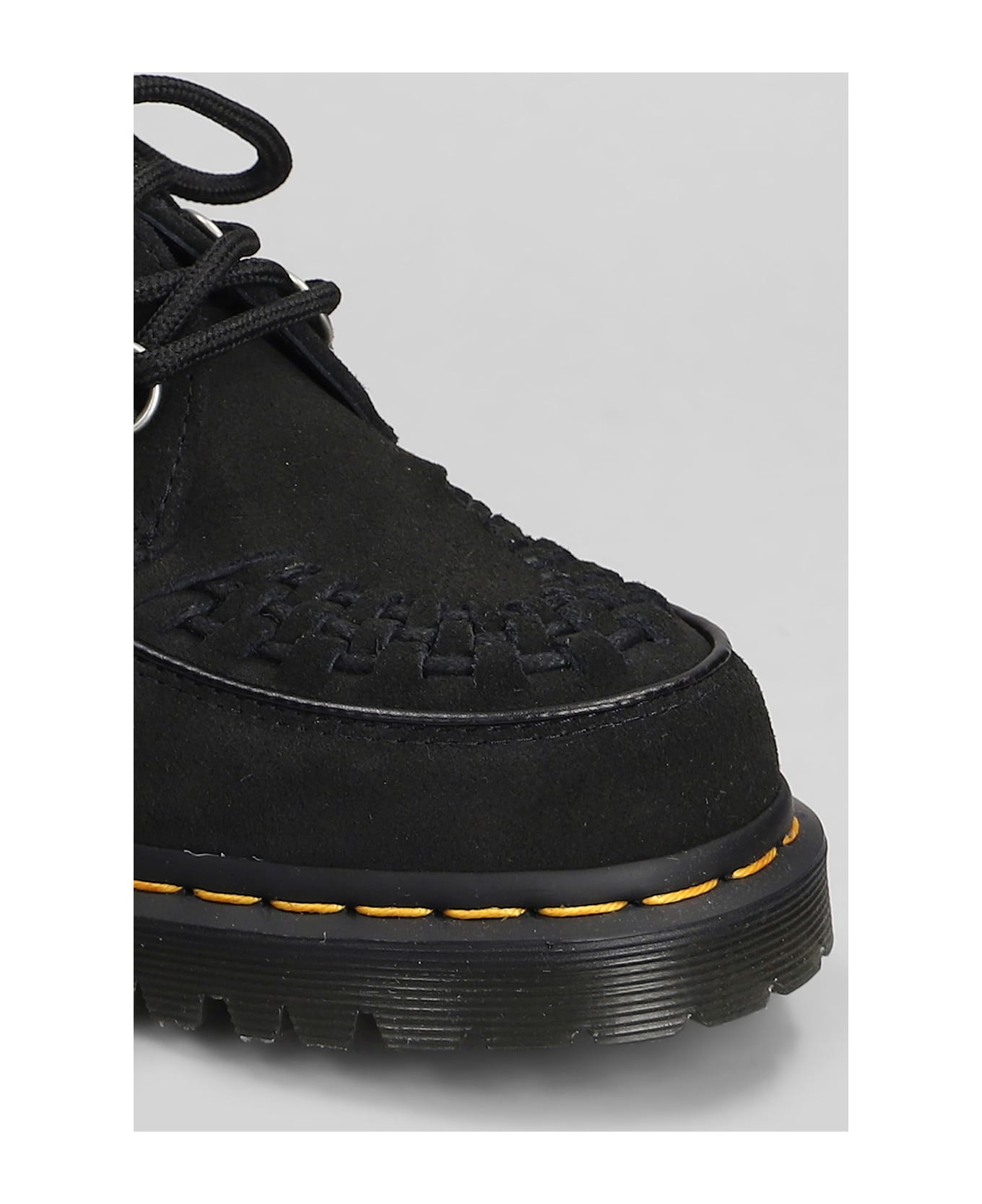Dr. Martens Ramsey Lace Up Shoes In Black Suede - black