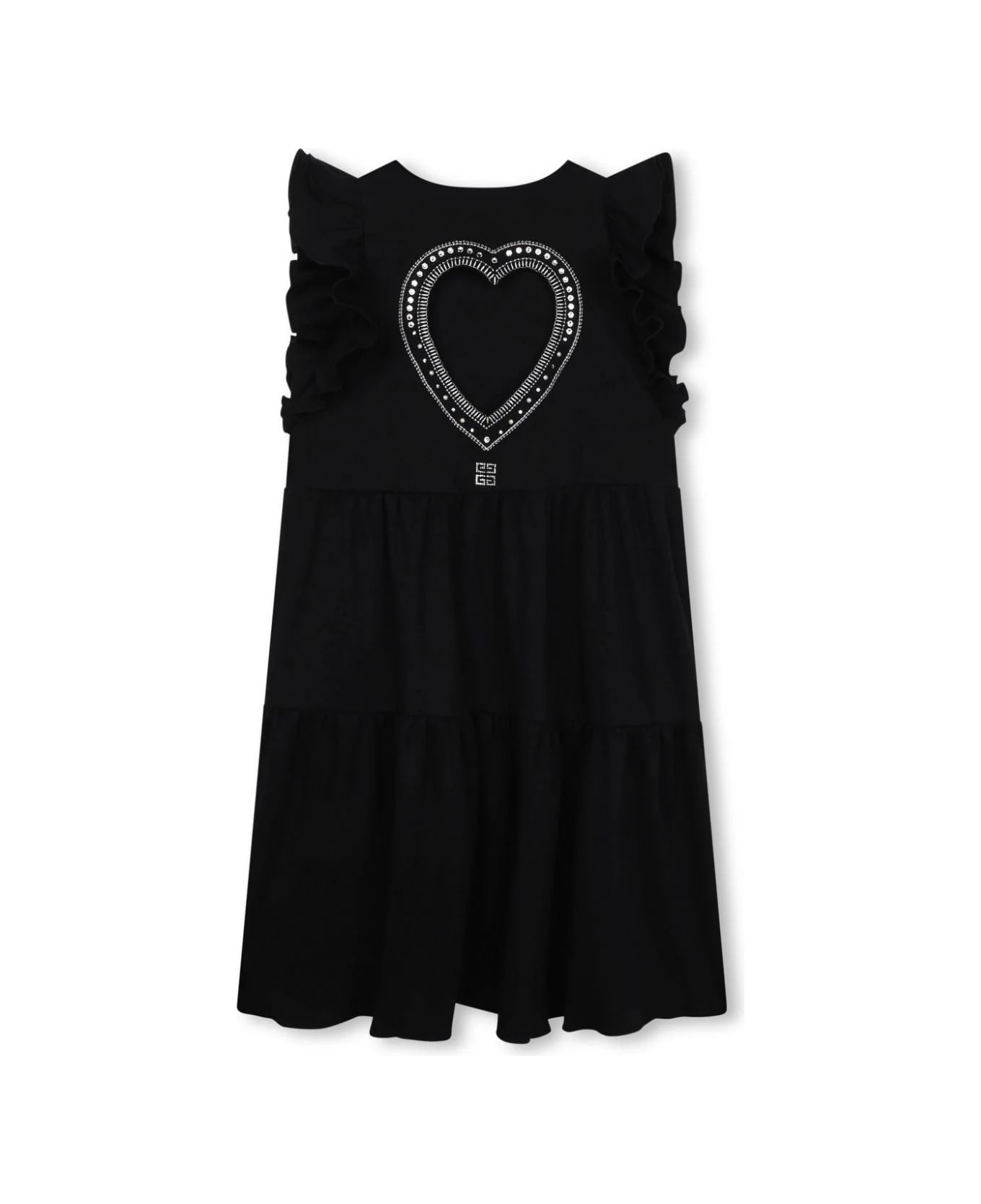 Givenchy Black Sleeveless Dress With Rhinestone Logo - Black ワンピース＆ドレス