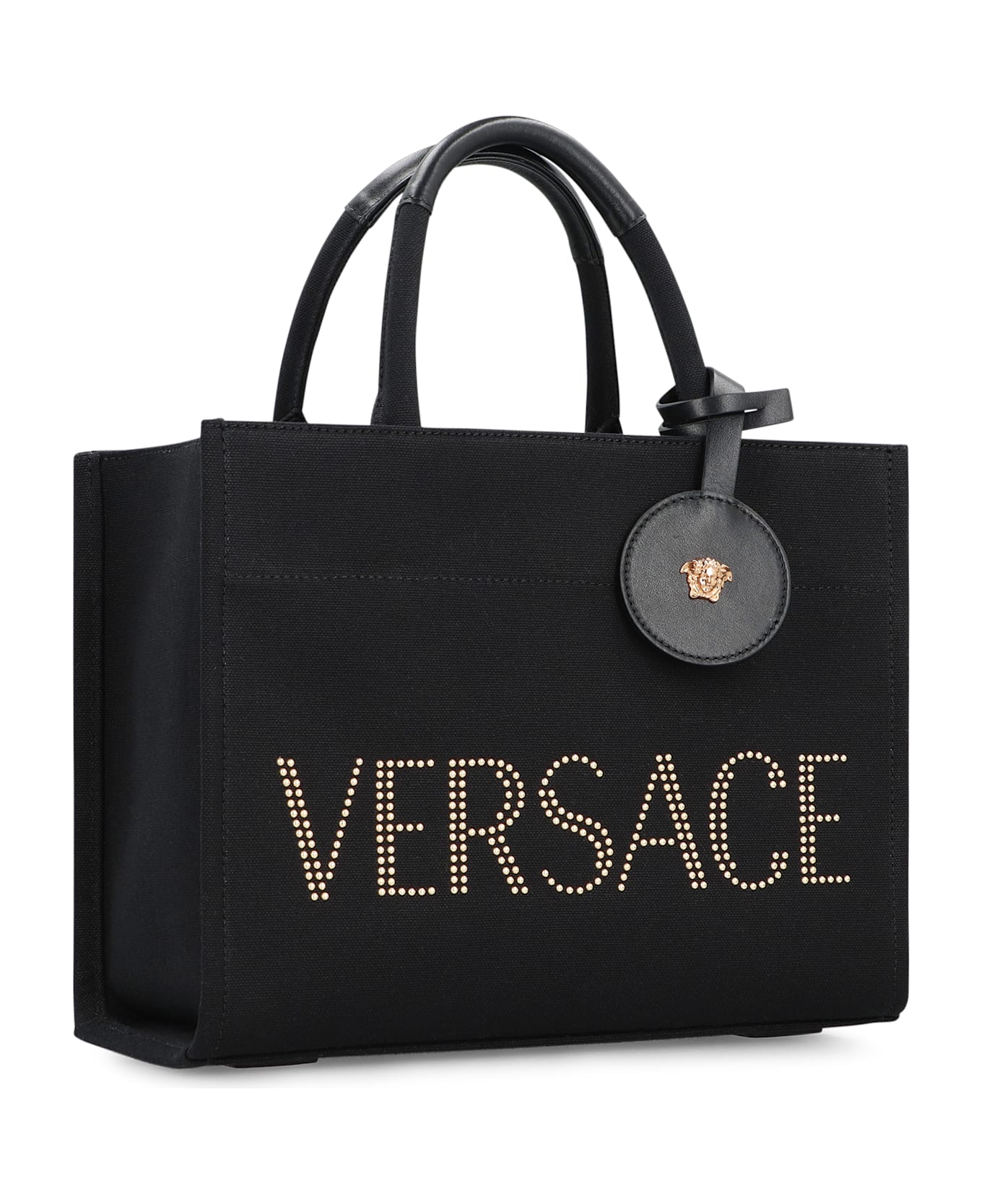 Versace Small Canvas Tote Bag - black