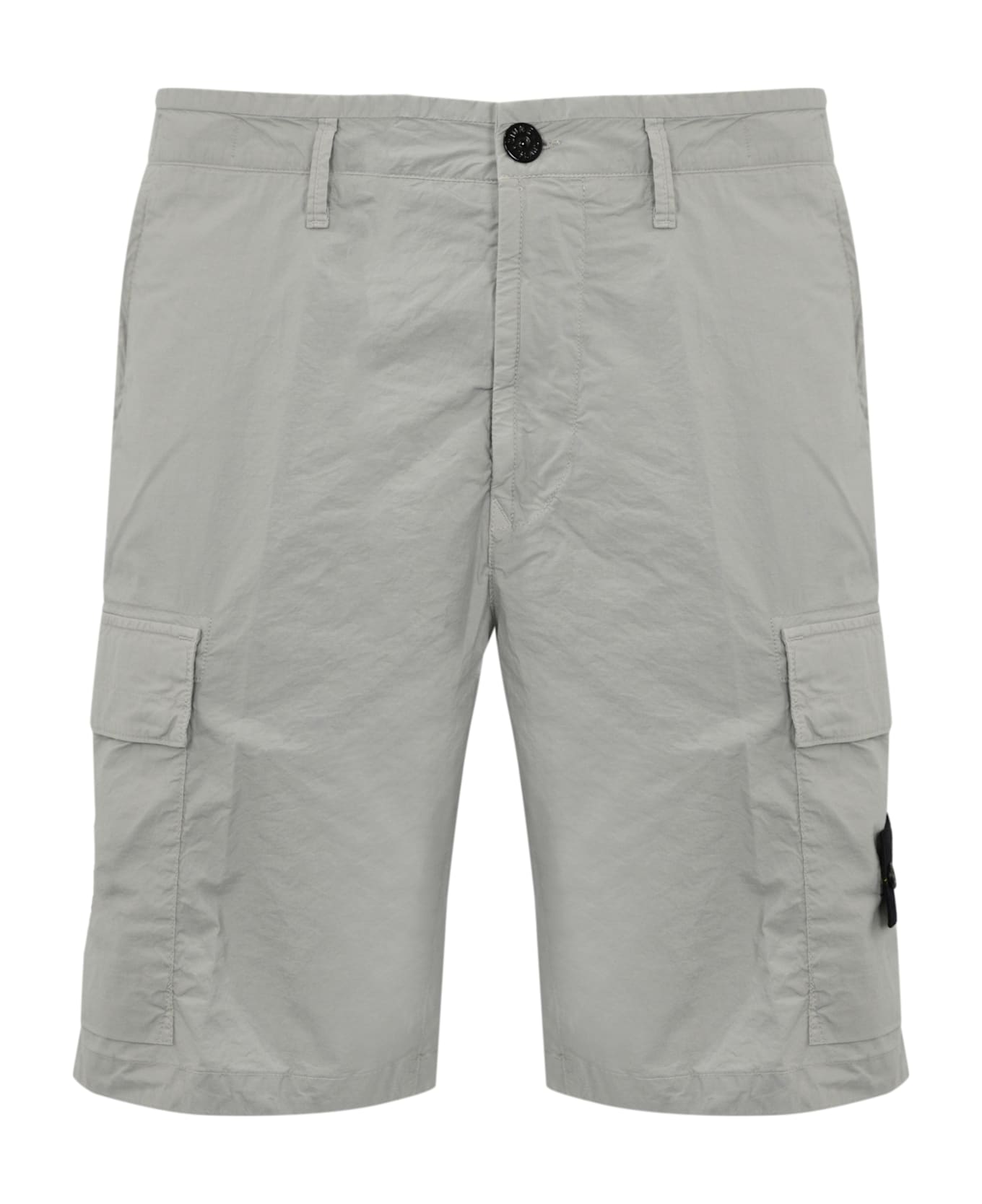 Stone Island Bermuda L100l08 In Stretch Canvas "parachute" - Pearl grey