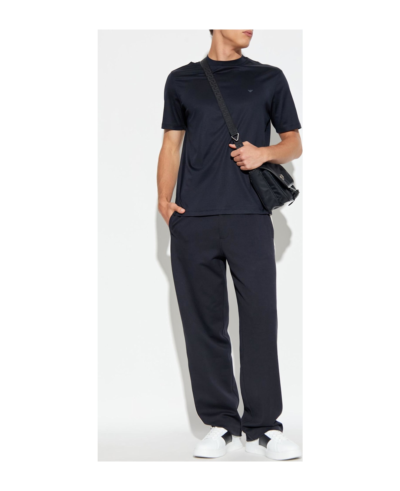 Emporio Armani T-shirt With Rubber Logo - Blue