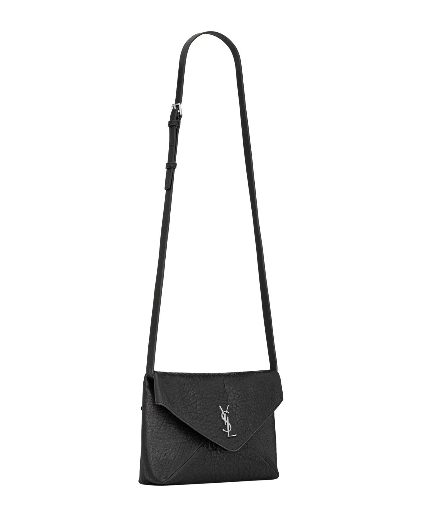Saint Laurent Messenger Envelope Shoulder Bag - BLACK