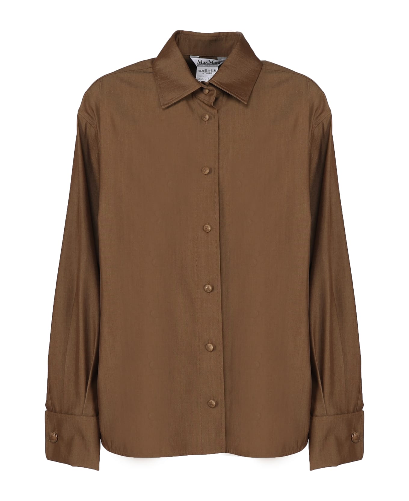 Max Mara Silk Twill Shirt - Brown シャツ