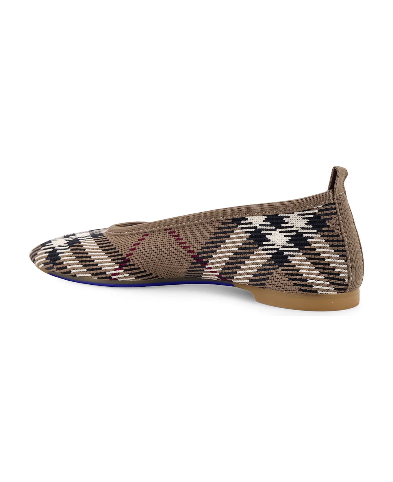Burberry Embroidered Canvas Ballerinas - Brown