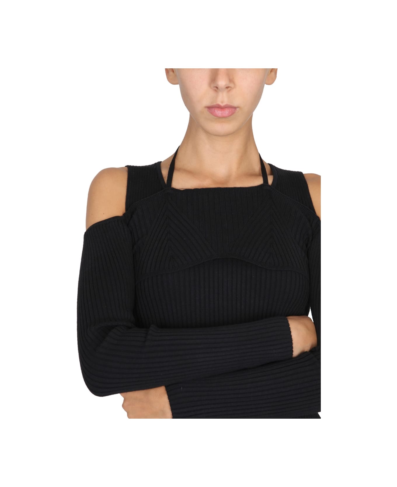 Versace Jeans Couture Shirt With Bare Shoulders - BLACK
